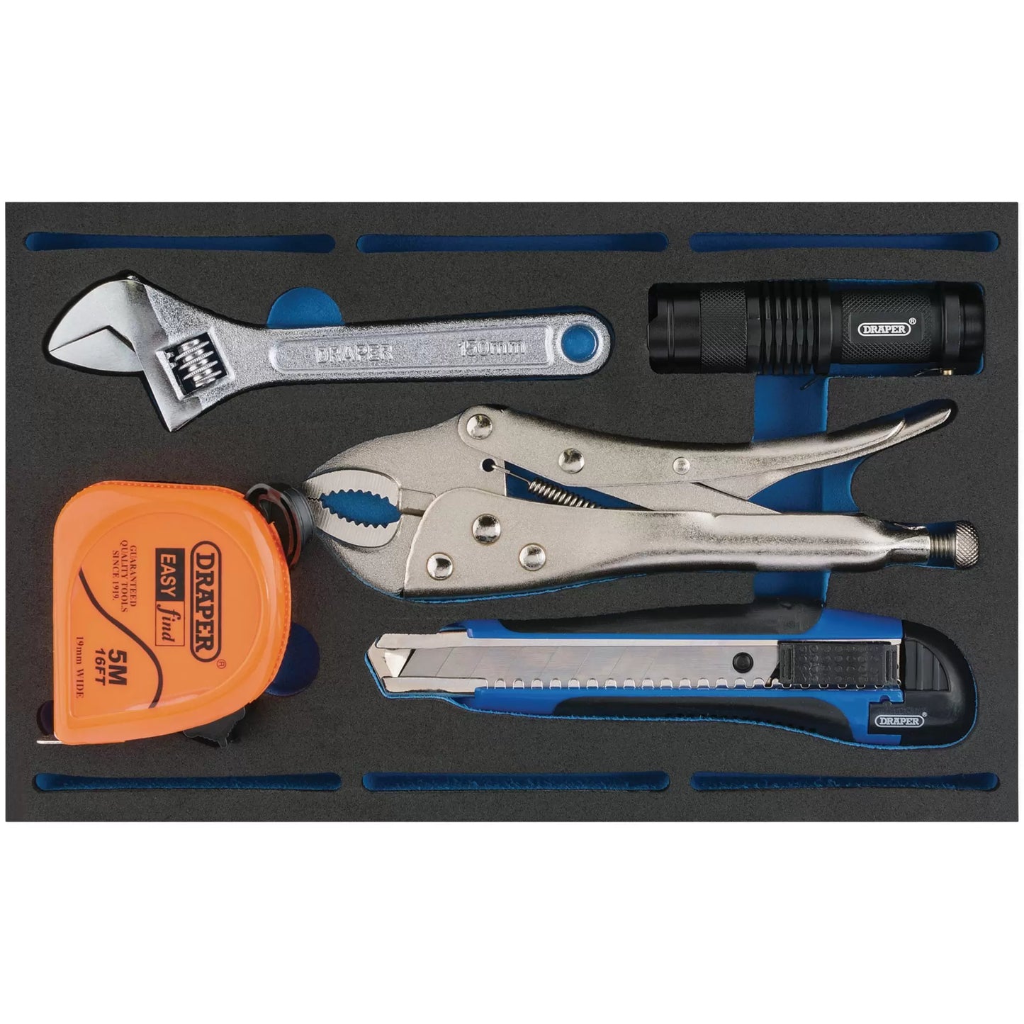 Draper Tools - 63543 - Tool Kit in 1/4 Drawer EVA Insert Tray (5 Piece)
