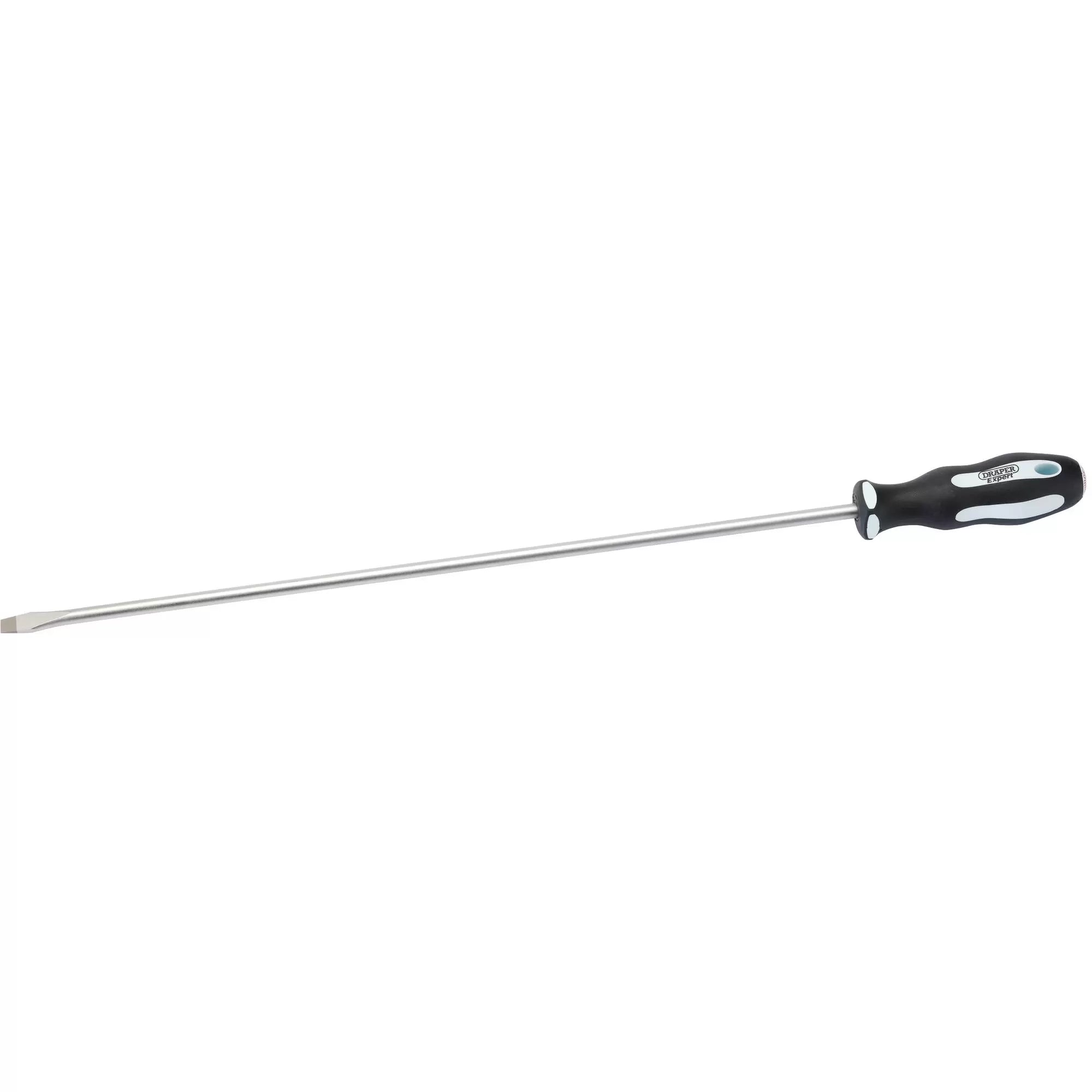 Draper Tools - 63592 - Draper Expert Plain Slot Extra Long Reach Soft Grip Screwdriver, 8 x 450mm