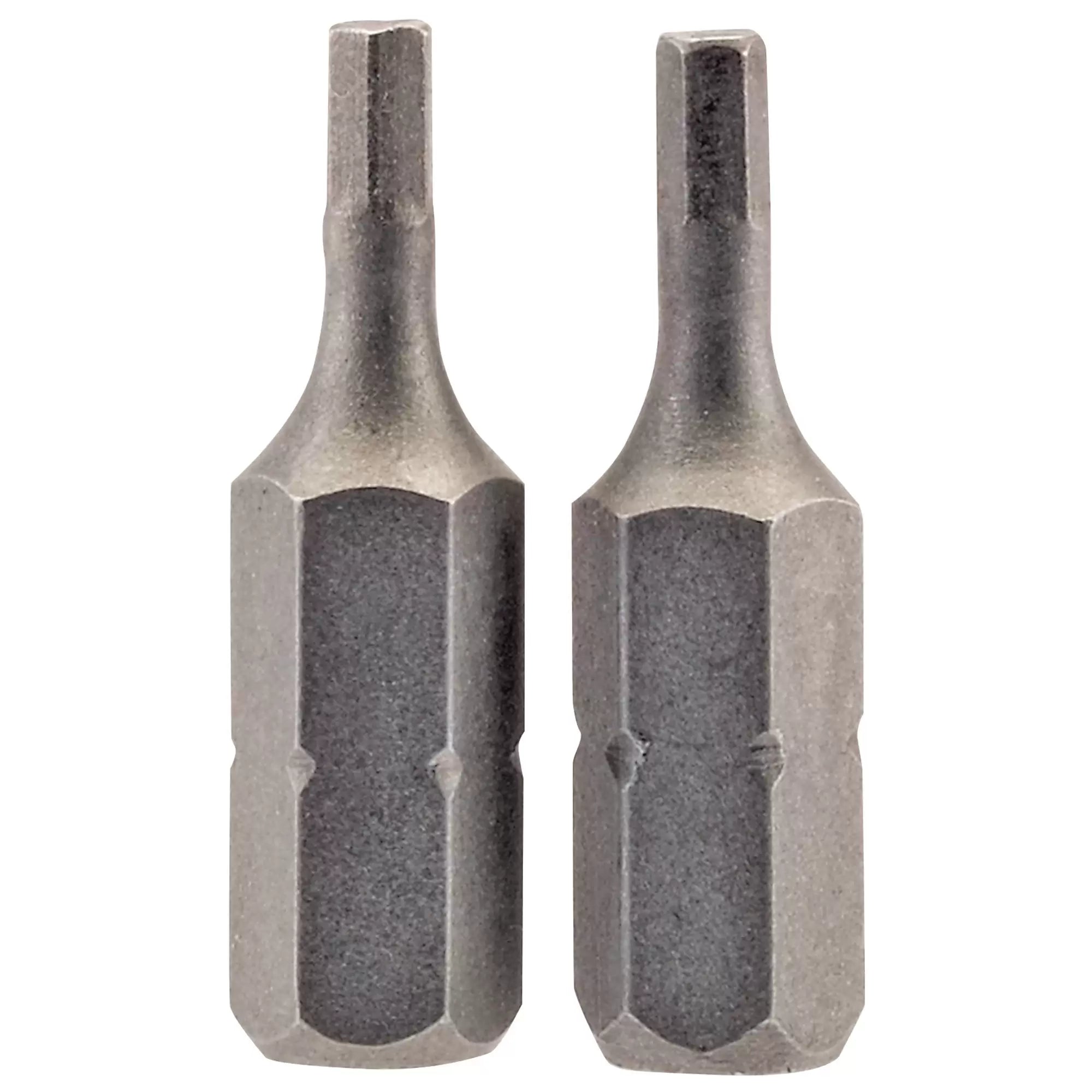 Draper Tools - 63961 - Hexagonal Insert Bit, 2.5mm, 1/4" Hex, 25mm Long (Pack of 2)
