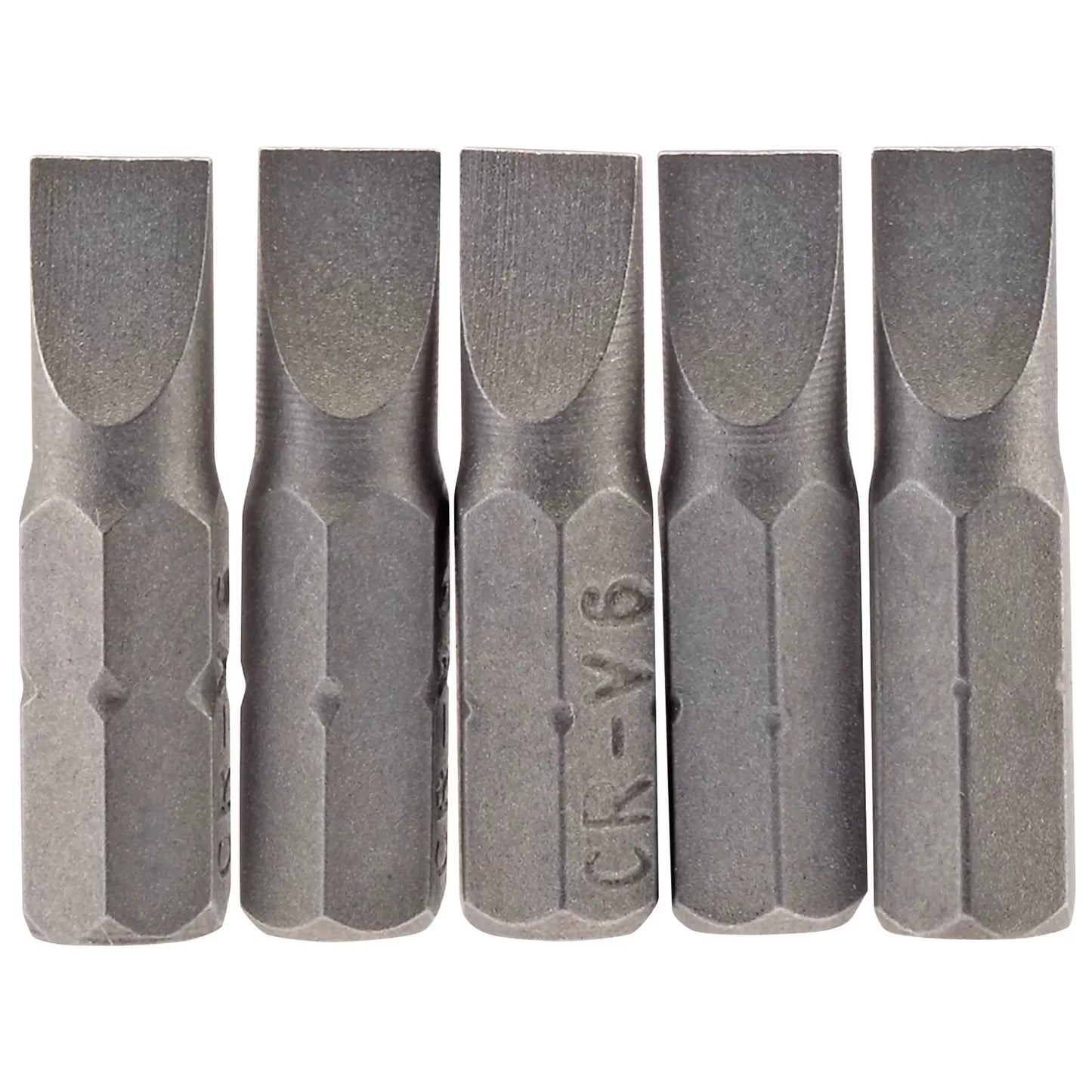 Draper Tools - 64011 - Plain Slot Insert Bit, 6mm, 1/4" Hex, 25mm Long (Pack of 5)