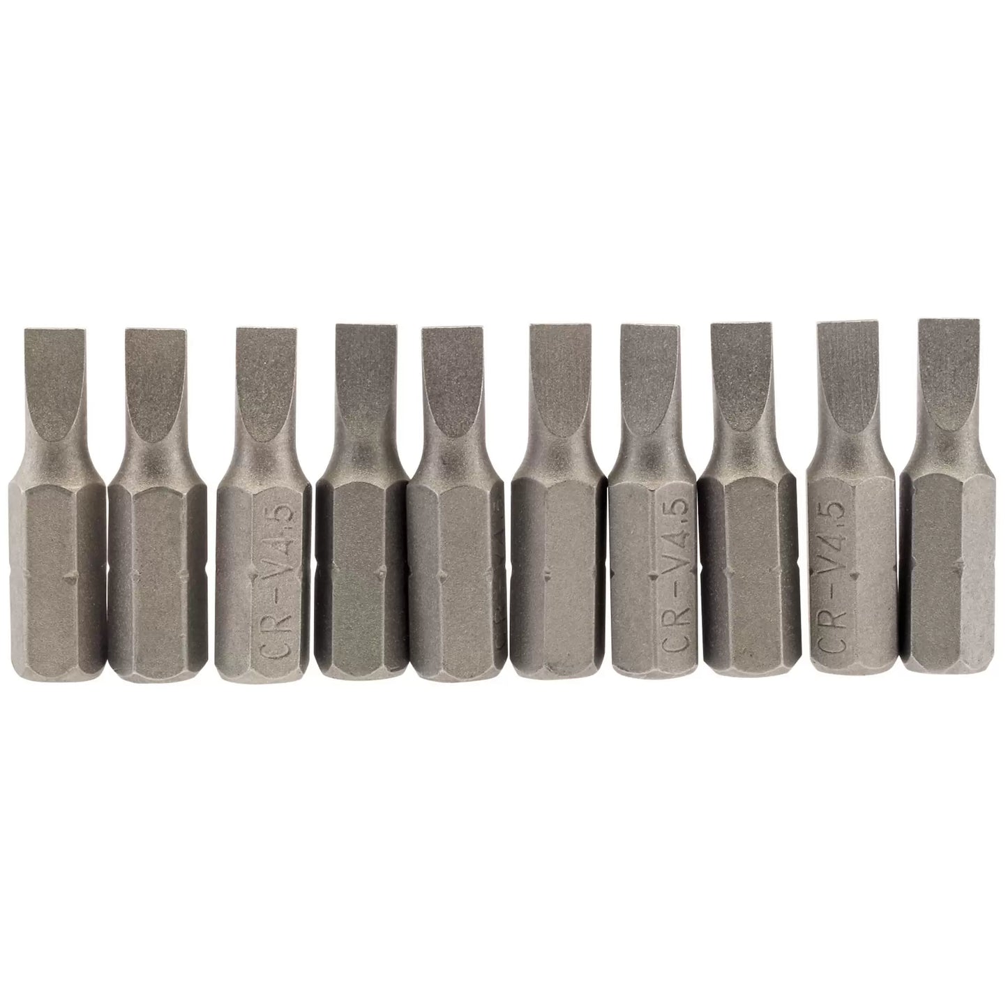 Draper Tools - 64027 - Plain Slot Insert Bit, 4.5mm, 1/4" Hex, 25mm Long (Pack of 10)