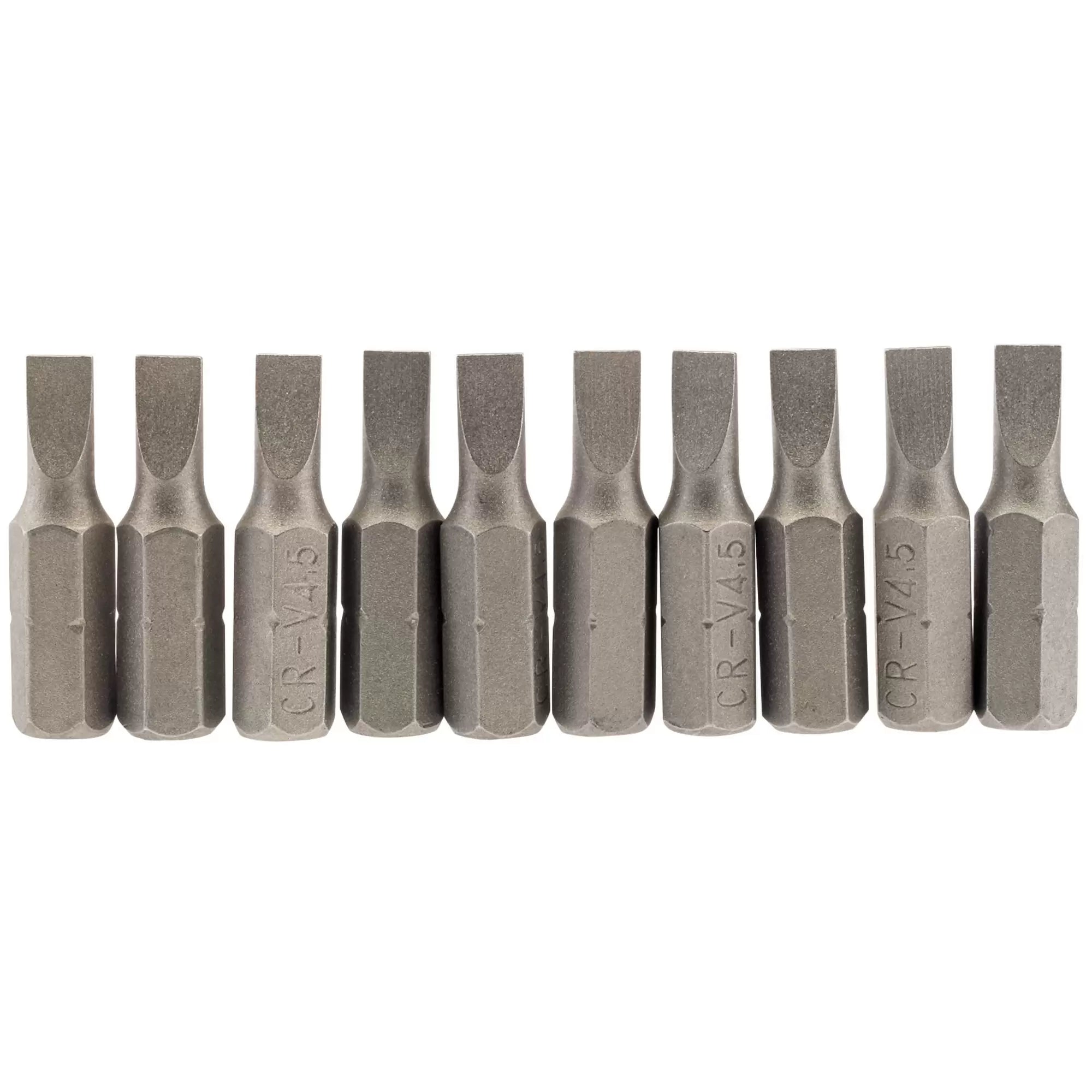 Draper Tools - 64027 - Plain Slot Insert Bit, 4.5mm, 1/4" Hex, 25mm Long (Pack of 10)