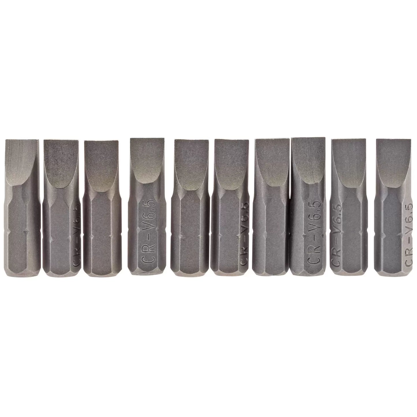 Draper Tools - 64034 - Plain Slot Insert Bit, 6.5mm, 1/4" Hex, 25mm Long (Pack of 10)