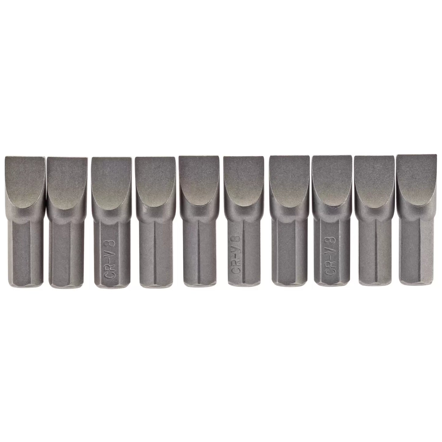 Draper Tools - 64046 - Plain Slot Insert Bit, 8mm, 1/4" Hex, 25mm Long (Pack of 10)