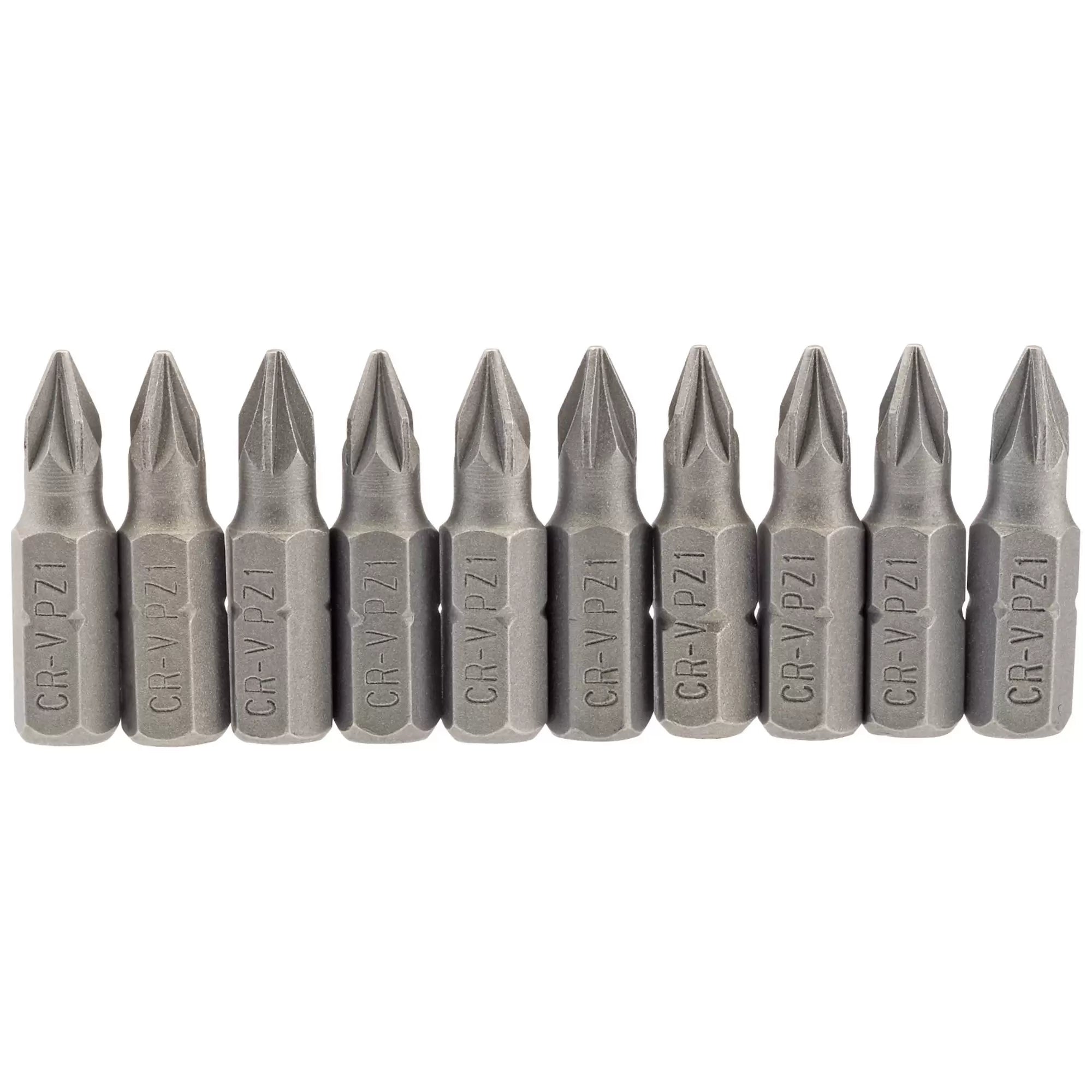 Draper Tools - 64047 - PZ Type Insert Bit, 1/4" Hex, 25mm Long, No.1 (Pack of 10)