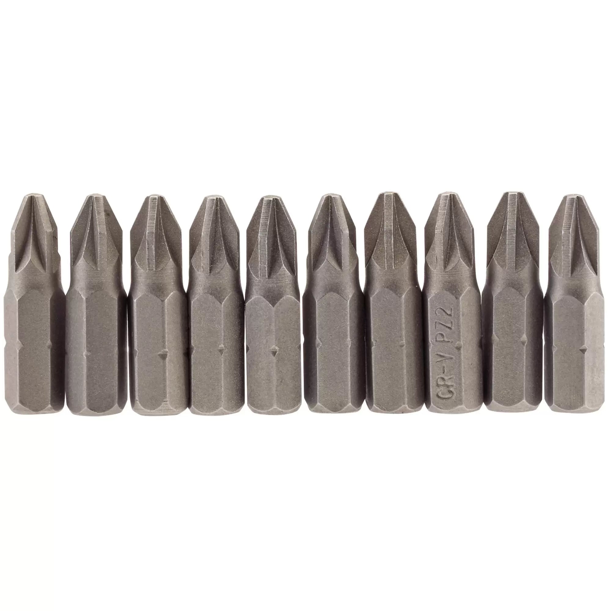 Draper Tools - 64048 - PZ Type Insert Bit, 1/4" Hex, 25mm Long, No.2 (Pack of 10)