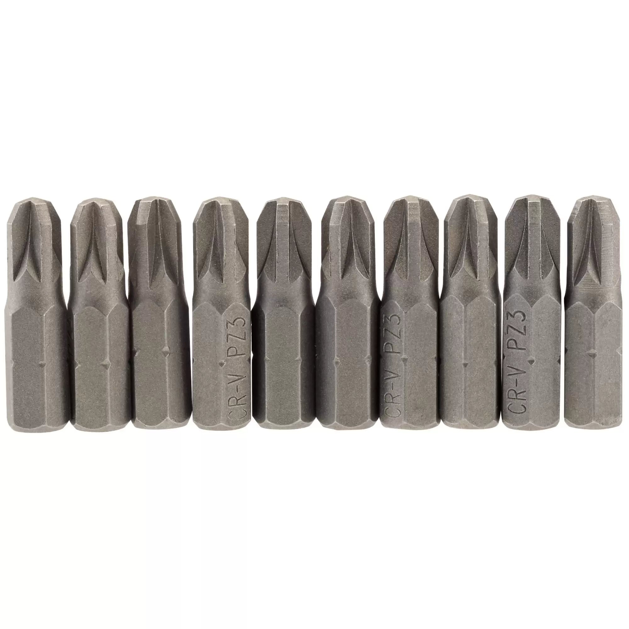 Draper Tools - 64057 - PZ Type Insert Bit, 1/4" Hex, 25mm Long, No.3 (Pack of 10)