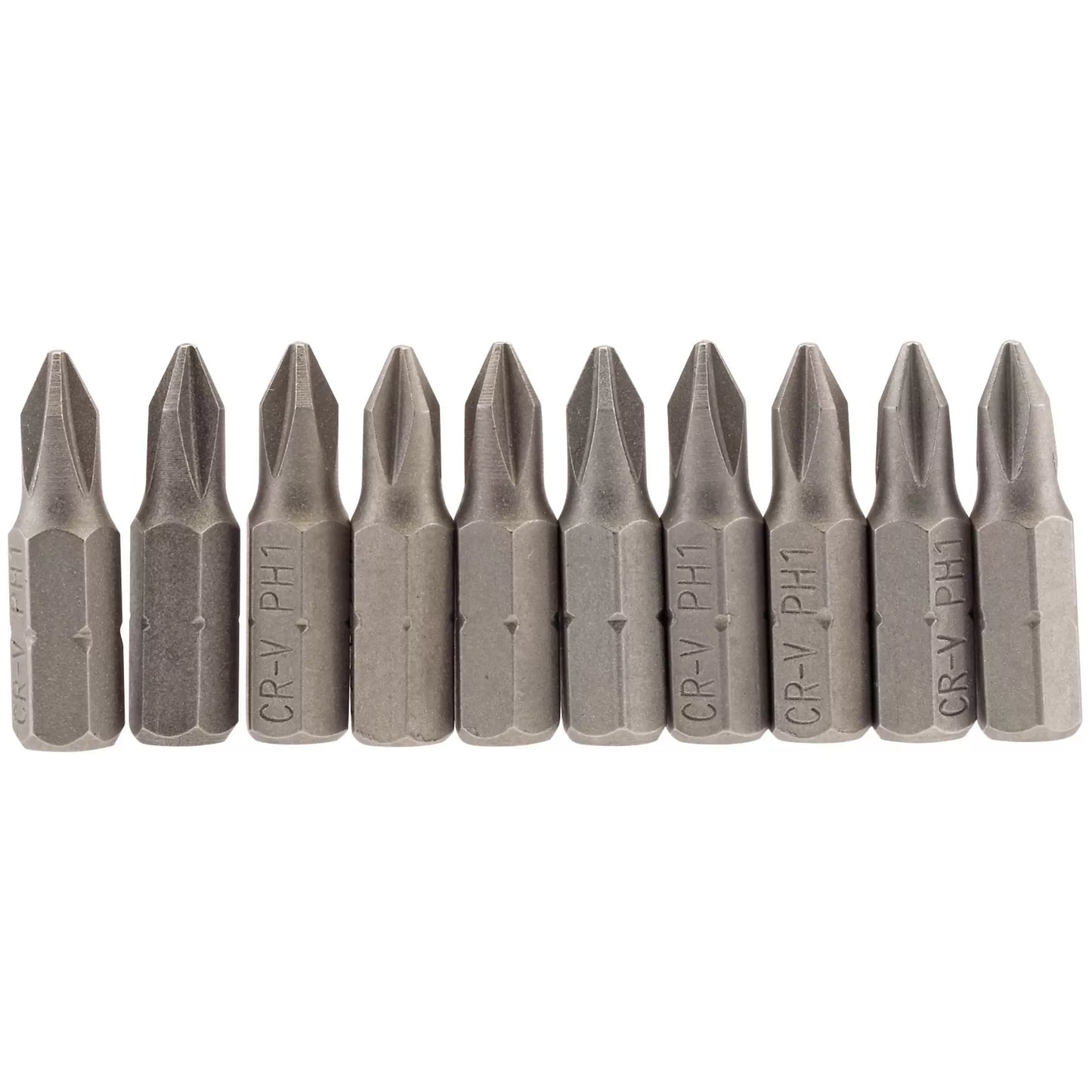 Draper Tools - 64060 - Cross Slot Insert Bit, 1/4" Hex, 25mm Long, No.1 (Pack of 10)