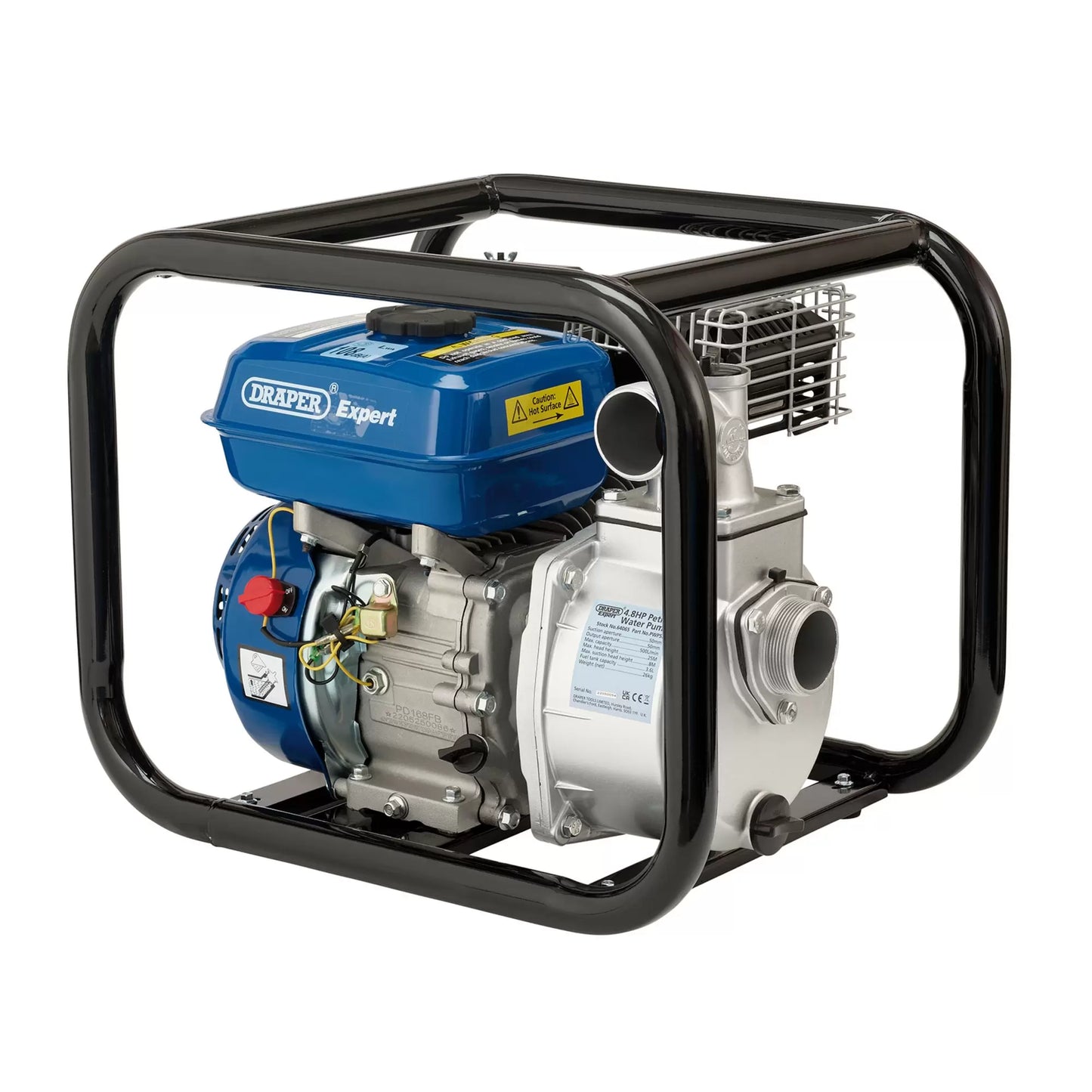 Draper Tools - 64065 - Draper Expert Petrol Water Pump, 500L/Min, 4.8HP