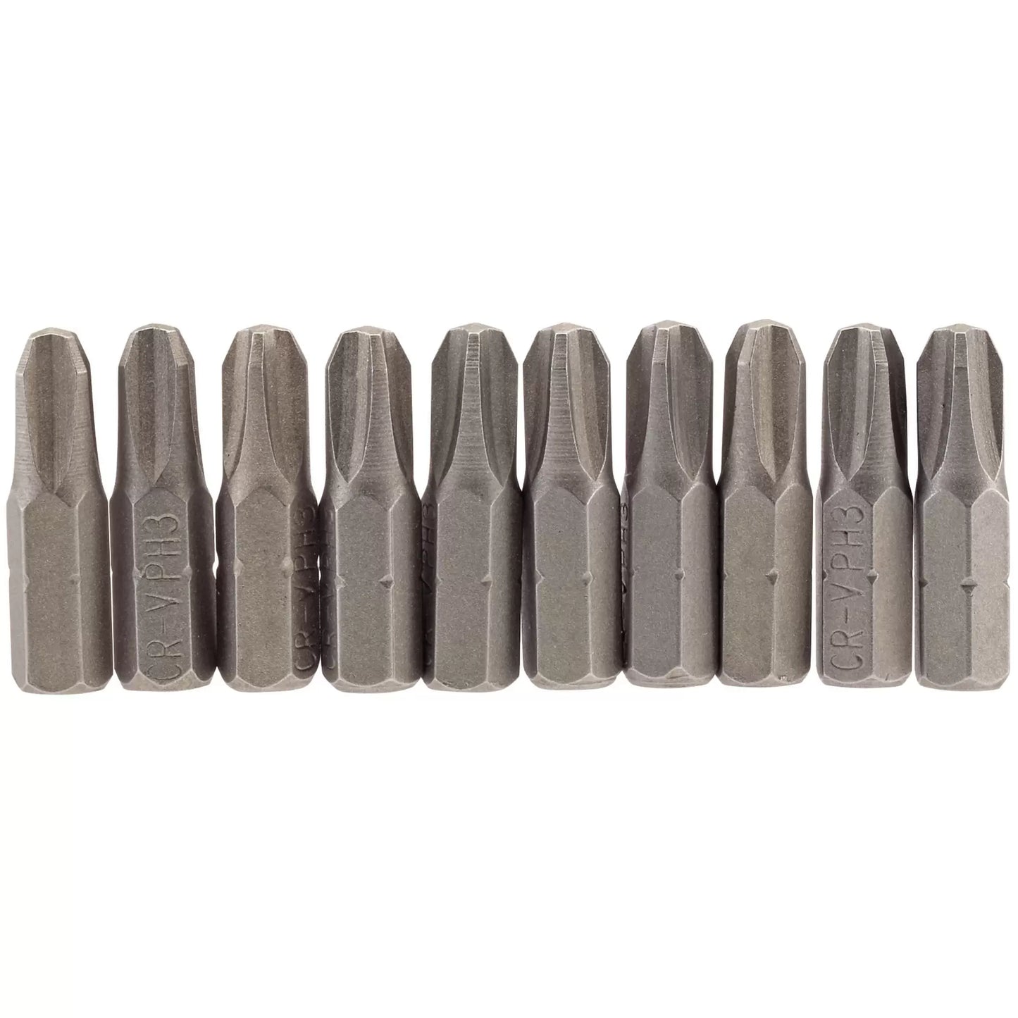 Draper Tools - 64087 - Cross Slot Insert Bit, 1/4" Hex, 25mm Long, No.3 (Pack of 10)