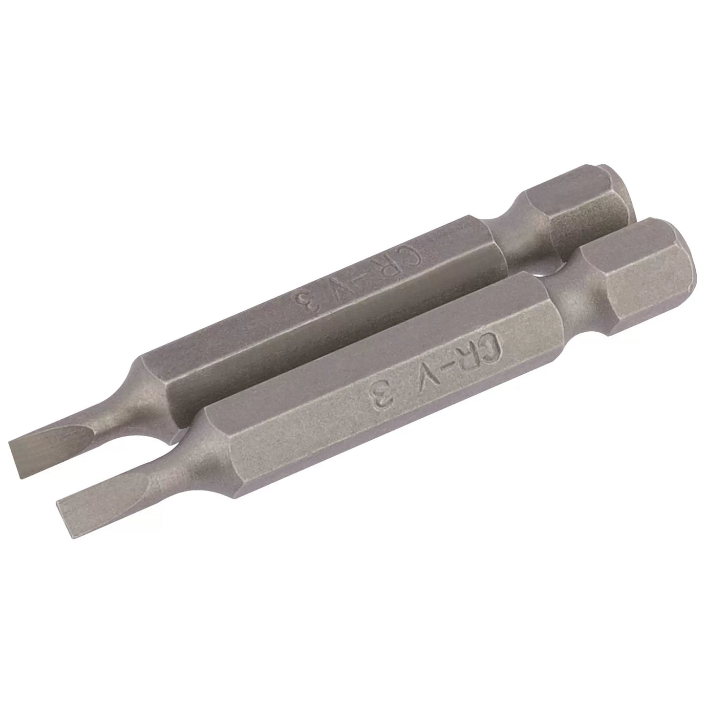 Draper Tools - 64088 - Plain Slot Insert Bit, 3mm, 1/4" Hex, 50mm Long (Pack of 2)