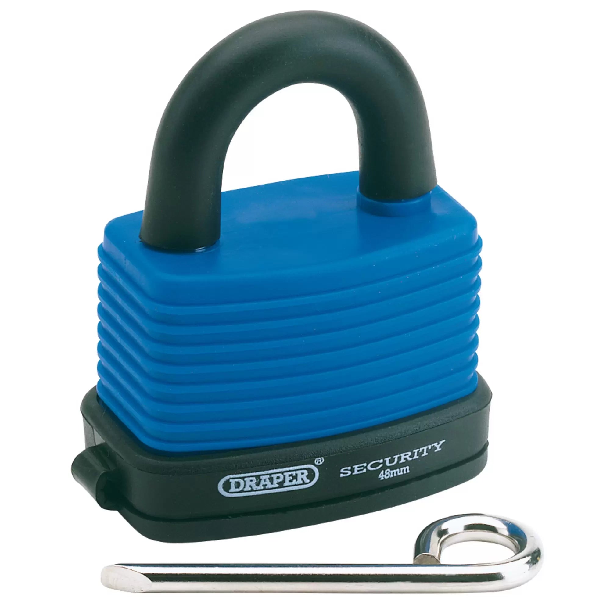 Draper Tools - 64175 - Resettable 4 Number Combination Laminated Steel Padlock and Bumper, 48mm