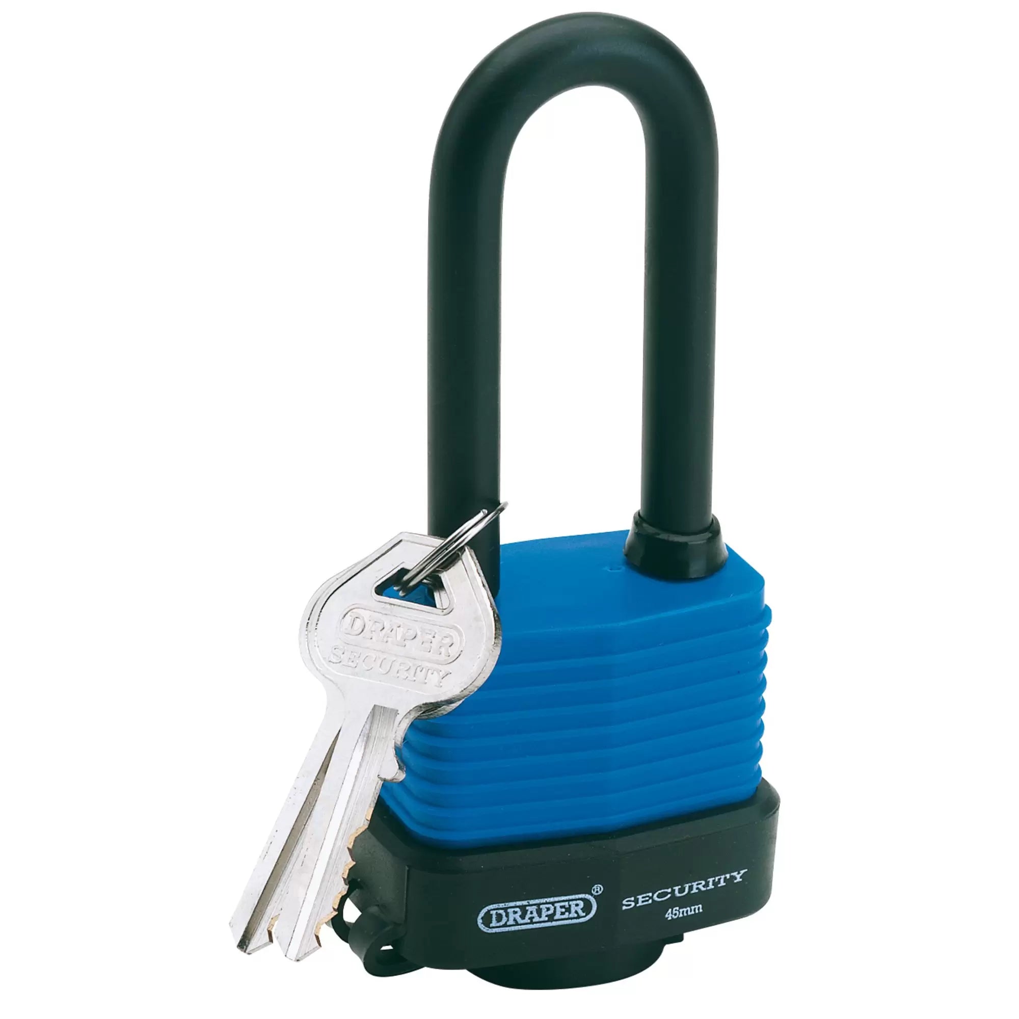 Draper Tools - 64177 - Laminated Steel Padlock with Extra Long Shackle, 45mm