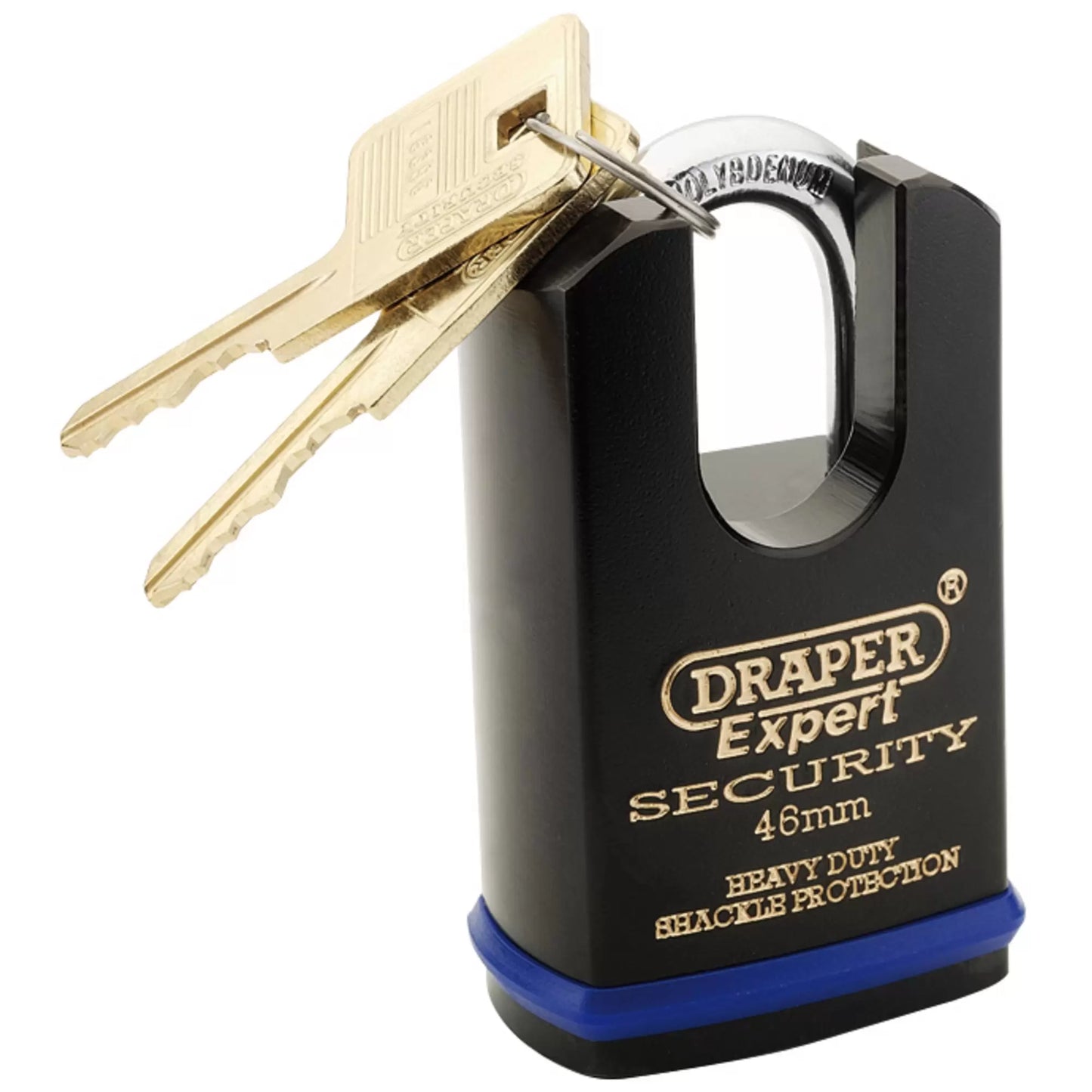 Draper Tools - 64196 - Draper Expert Heavy Duty Padlock and 2 Keys with Shrouded Shackle, 46mm