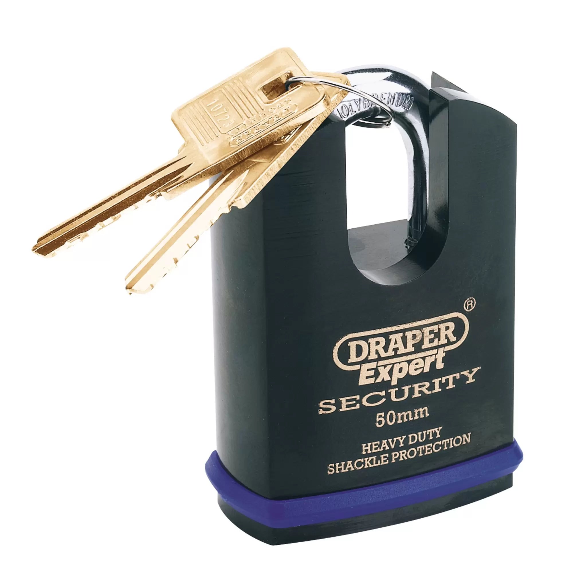 Draper Tools - 64197 - Draper Expert Heavy Duty Padlock and 2 Keys with Shrouded Shackle, 50mm