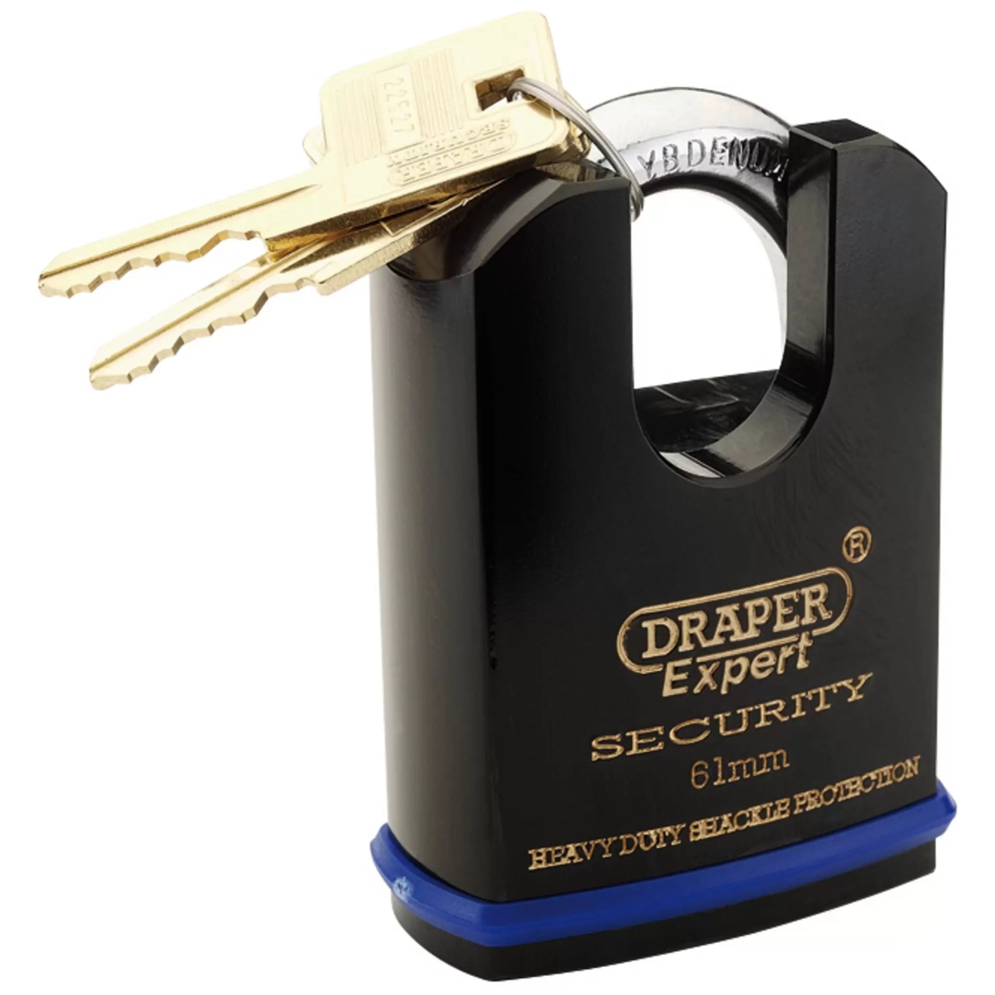 Draper Tools - 64198 - Draper Expert Heavy Duty Padlock and 2 Keys with Shrouded Shackle, 61mm