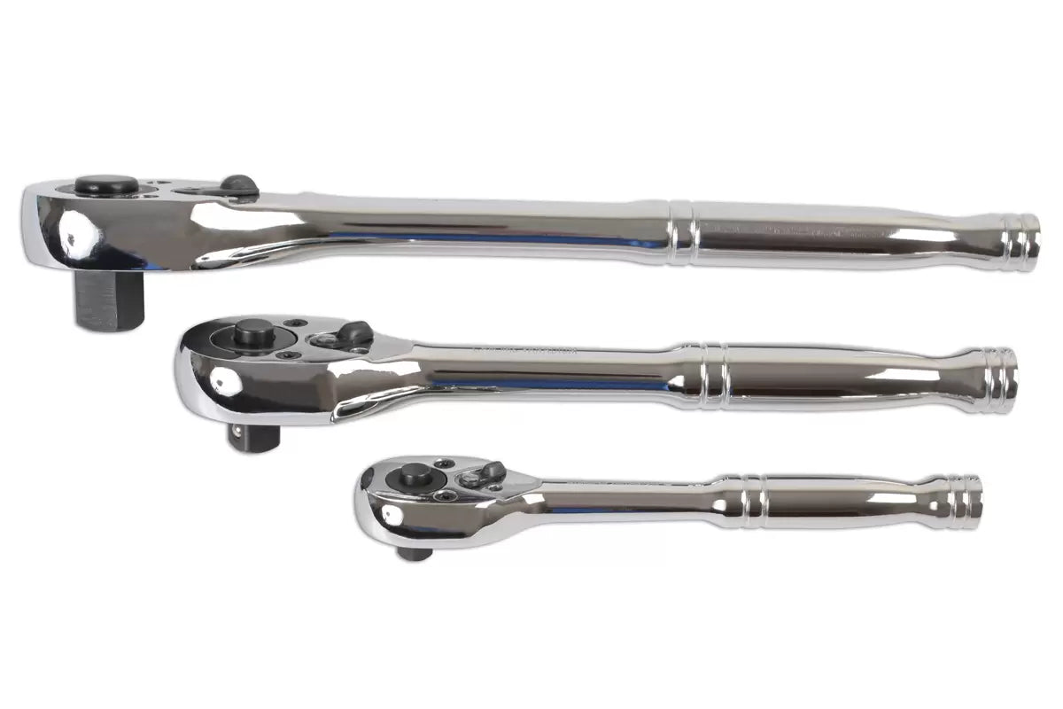 Laser - 6421 - Standard Ratchet Set 1/4"D, 3/8"D, 1/2"D 3pc