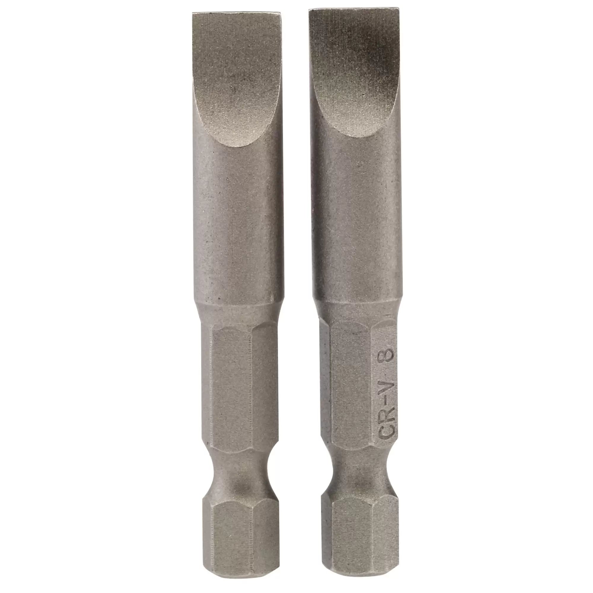 Draper Tools - 64226 - Plain Slot Insert Bit, 8mm, 1/4" Hex, 50mm Long (Pack of 2)