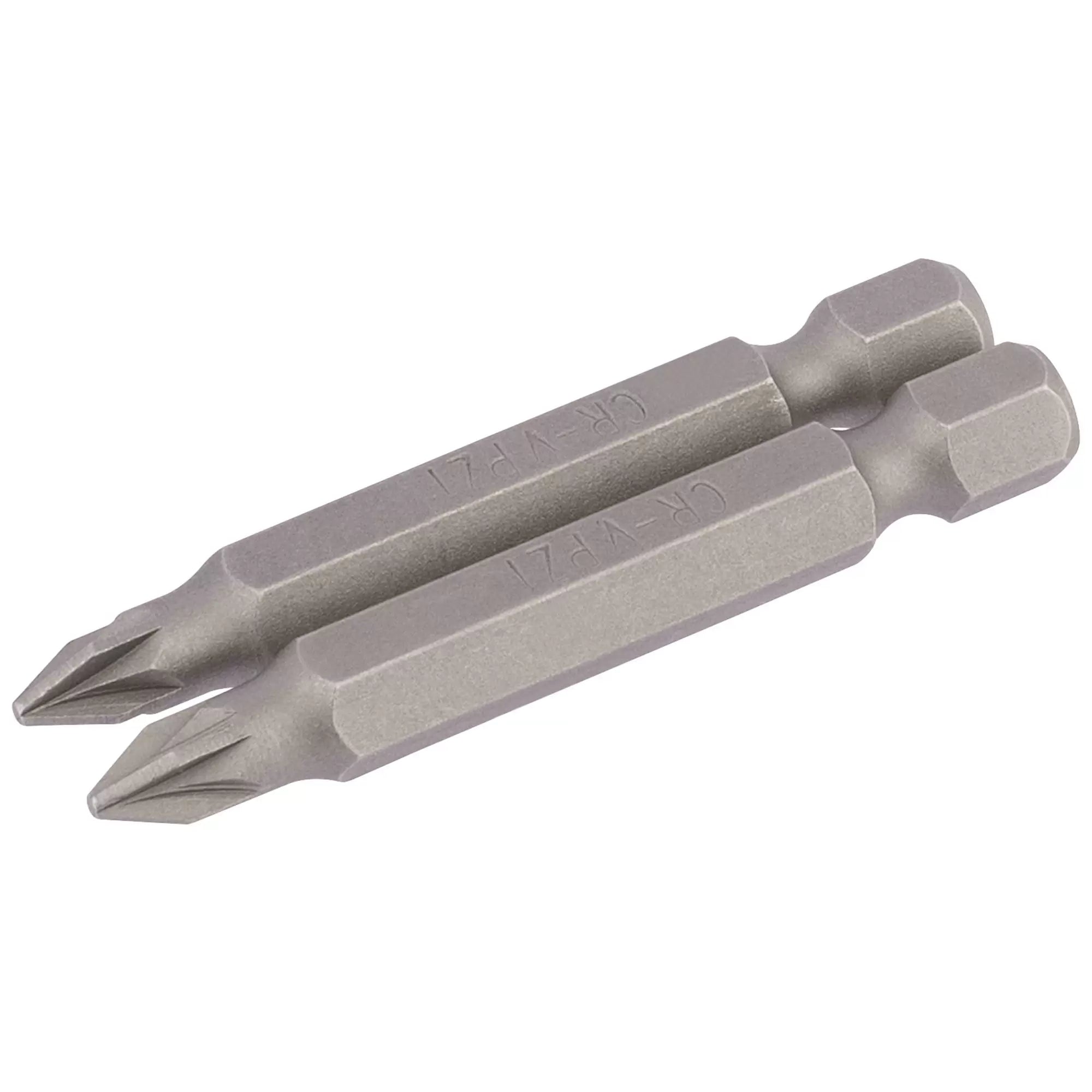 Draper Tools - 64227 - PZ Type Insert Bit, 1/4" Hex, 50mm Long, No.1 (Pack of 2)