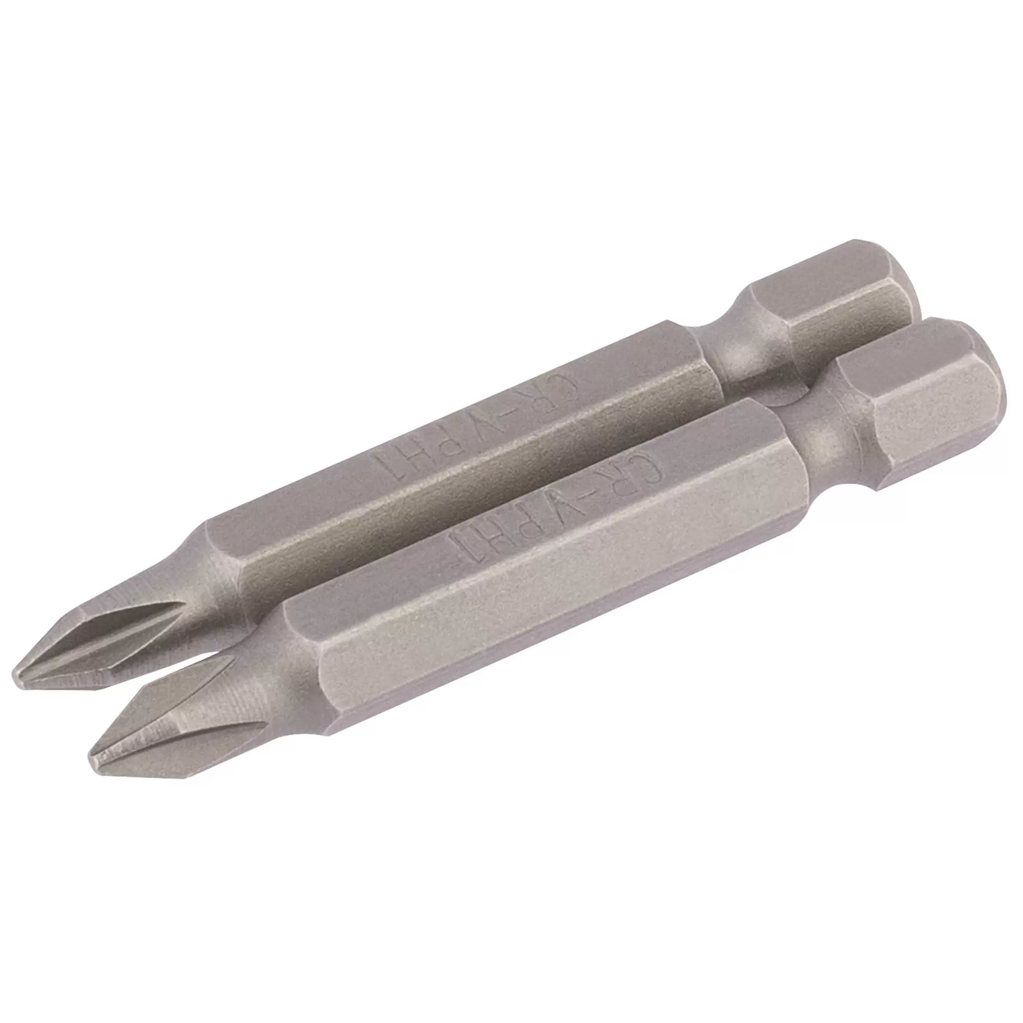 Draper Tools - 64232 - Cross Slot Insert Bit, 1/4" Hex, 50mm Long, No.1 (Pack of 2)