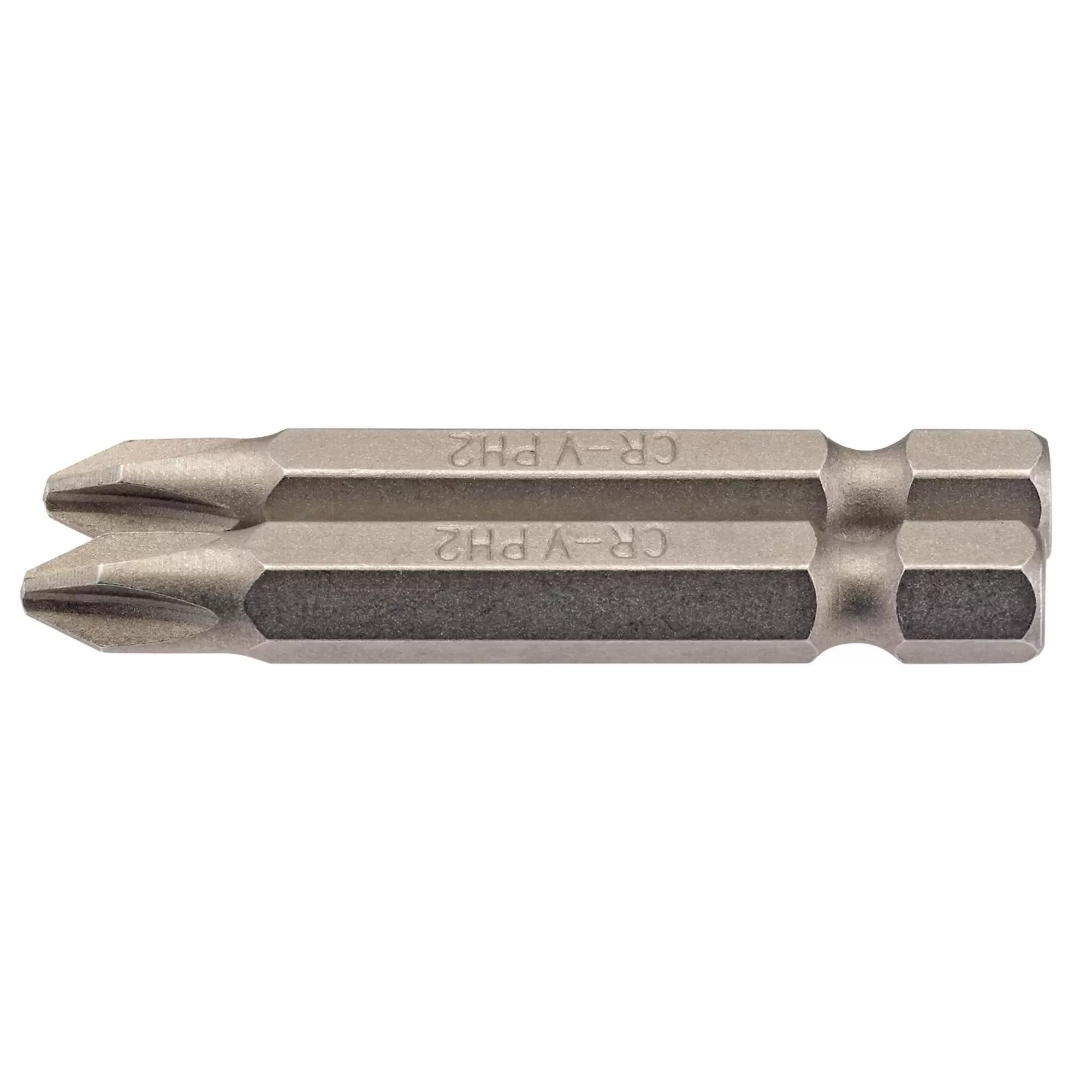 Draper Tools - 64237 - Cross Slot Insert Bit, 1/4" Hex, 50mm Long, No.2 (Pack of 2)