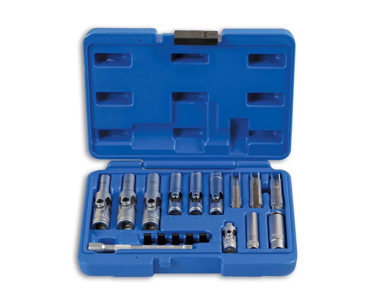Laser - 6424 - Specialist Thin Wall Glow Plug Socket Set 1/4"D, 3/8"D 18pc