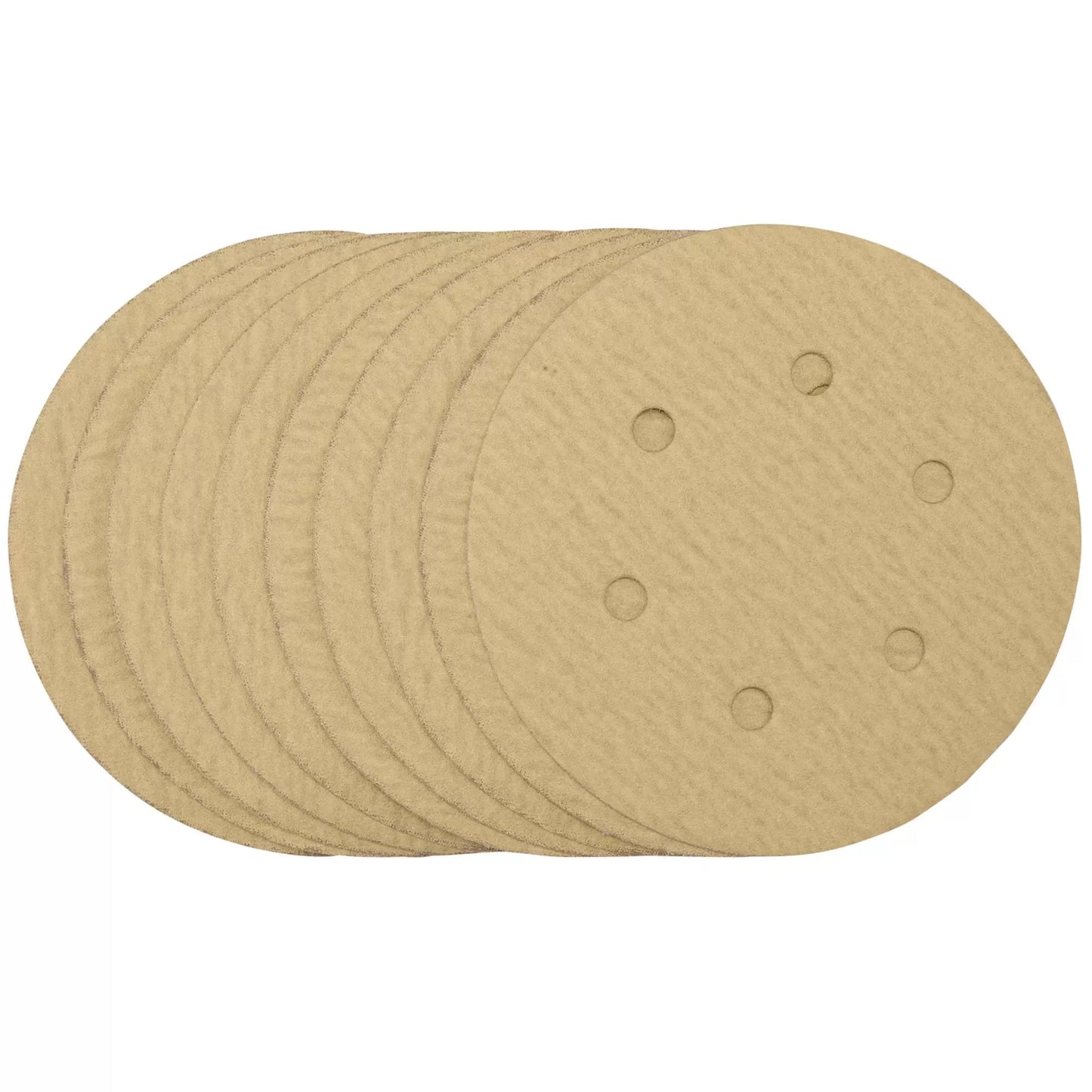 Draper Tools - 64240 - Gold Sanding Discs with Hook & Loop, 150mm, 180 Grit, 6 Dust Extraction Holes (Pack of 10)