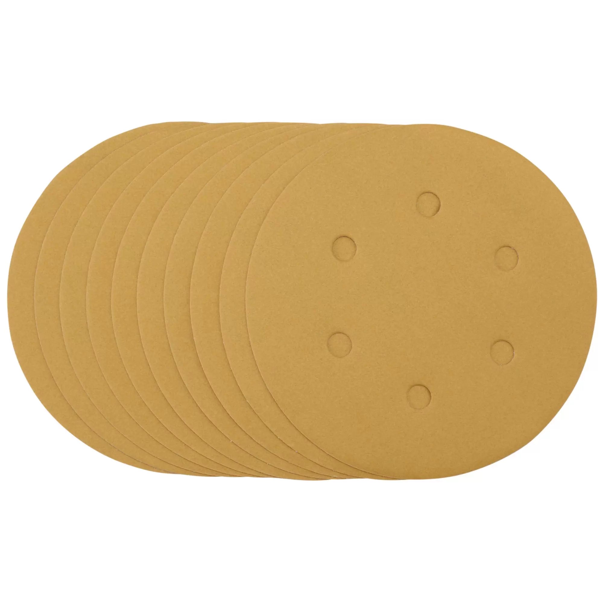 Draper Tools - 64265 - Gold Sanding Discs with Hook & Loop, 150mm, 320 Grit, 6 Dust Extraction Holes (Pack of 10)