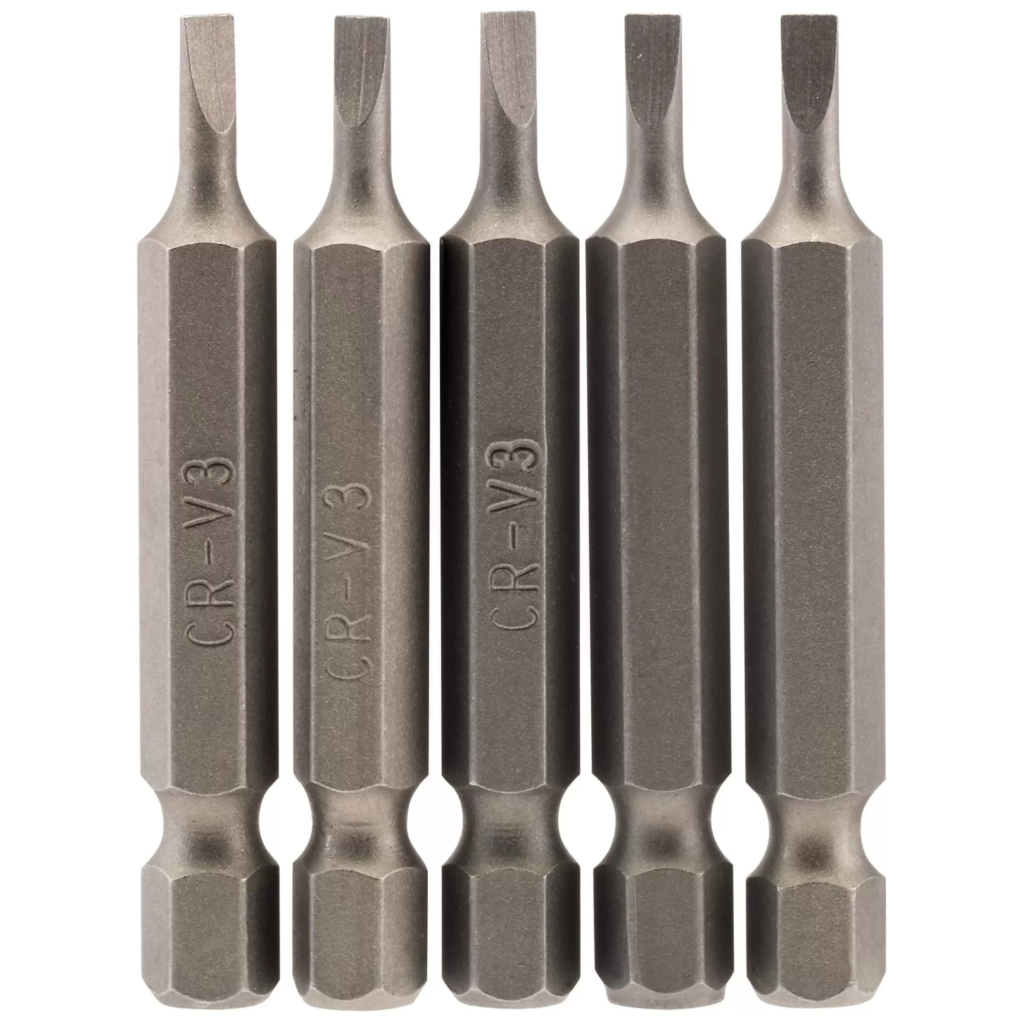 Draper Tools - 64267 - Plain Slot Insert Bit, 3mm, 1/4" Hex, 50mm Long (Pack of 5)