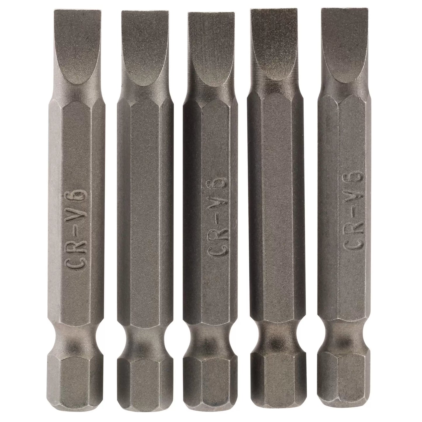 Draper Tools - 64273 - Plain Slot Insert Bit, 6mm, 1/4" Hex, 50mm Long (Pack of 5)