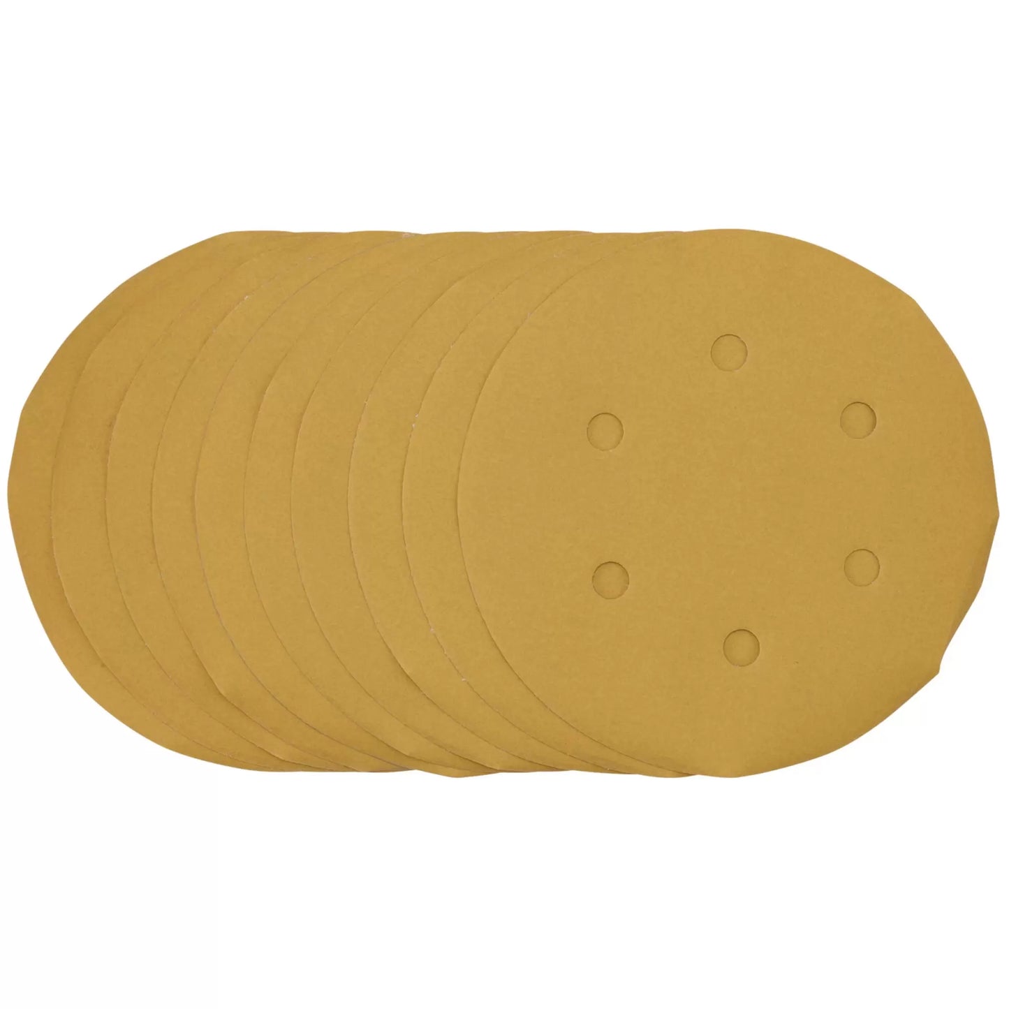 Draper Tools - 64282 - Gold Sanding Discs with Hook & Loop, 150mm, 400 Grit, 6 Dust Extraction Holes (Pack of 10)