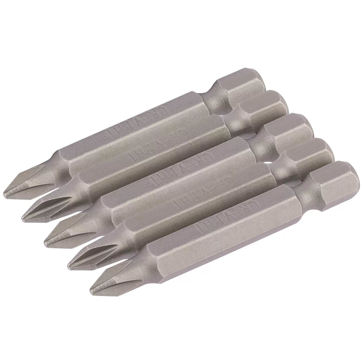 Draper Tools - 64287 - Cross Slot Insert Bit, 1/4" Hex, 50mm Long, No.1 (Pack of 5)