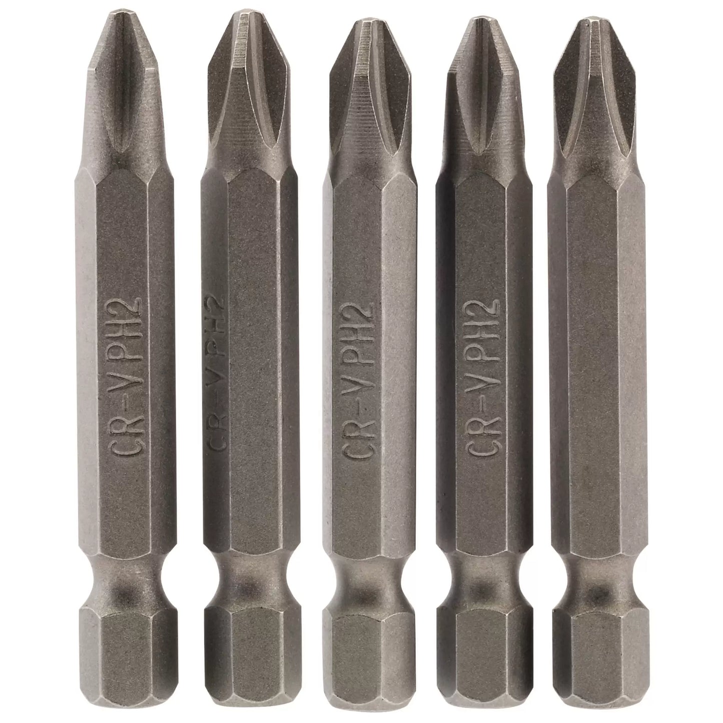 Draper Tools - 64288 - Cross Slot Insert Bit, 1/4" Hex, 50mm Long, No.2 (Pack of 5)