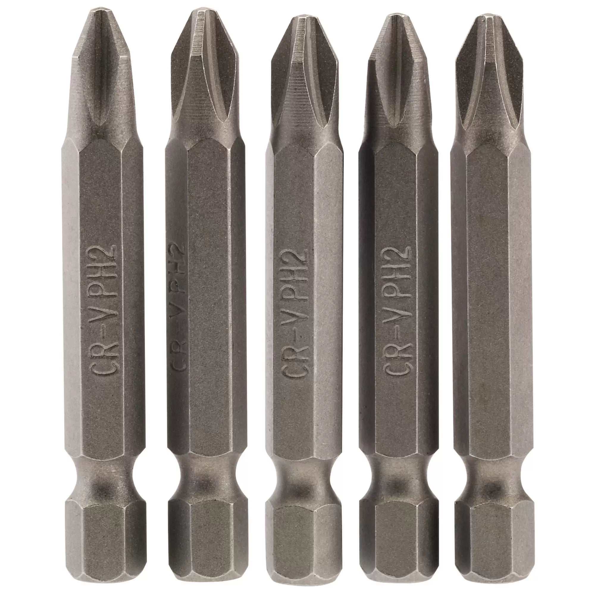 Draper Tools - 64288 - Cross Slot Insert Bit, 1/4" Hex, 50mm Long, No.2 (Pack of 5)