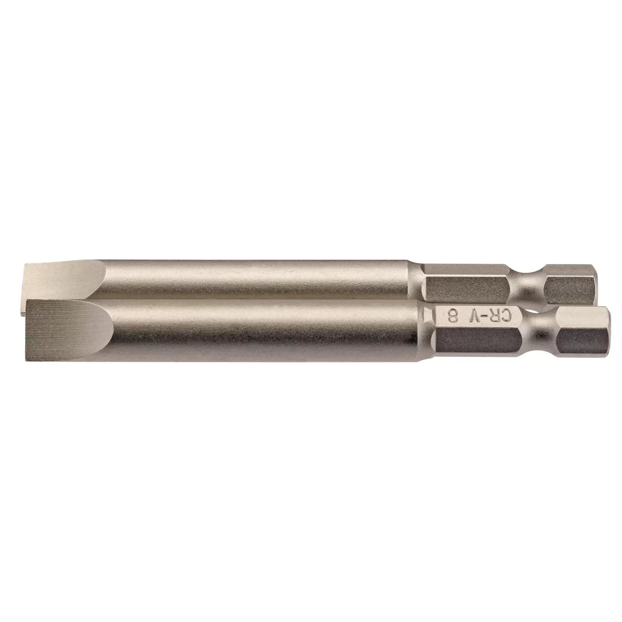 Draper Tools - 64310 - Plain Slot Insert Bit, 8mm, 1/4" Hex, 75mm Long (Pack of 2)