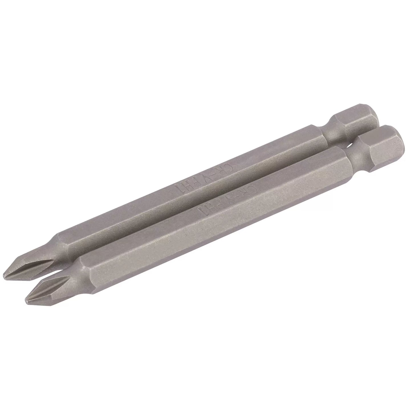 Draper Tools - 64314 - Cross Slot Insert Bit, 1/4" Hex, 75mm Long, No.1 (Pack of 2)