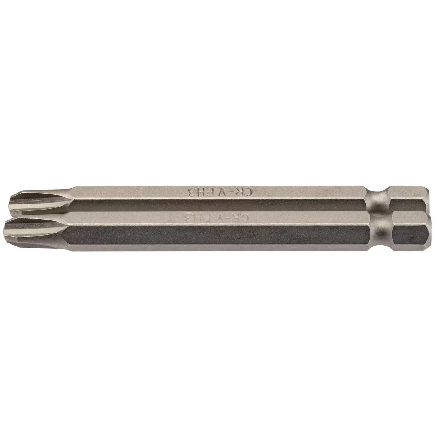 Draper Tools - 64316 - Cross Slot Insert Bit, 1/4" Hex, 75mm Long, No.3 (Pack of 2)