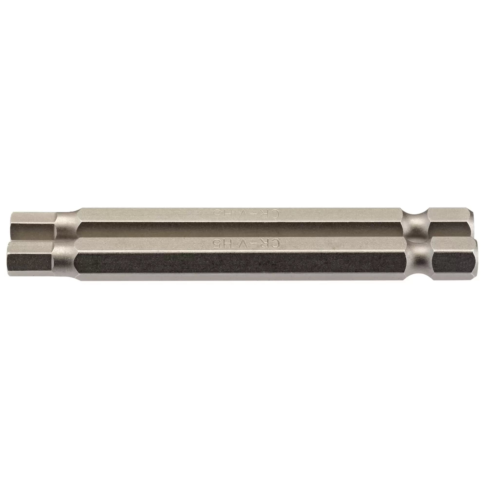 Draper Tools - 64322 - Hexagonal Insert Bit, 5mm, 1/4" Hex, 75mm Long (Pack of 2)