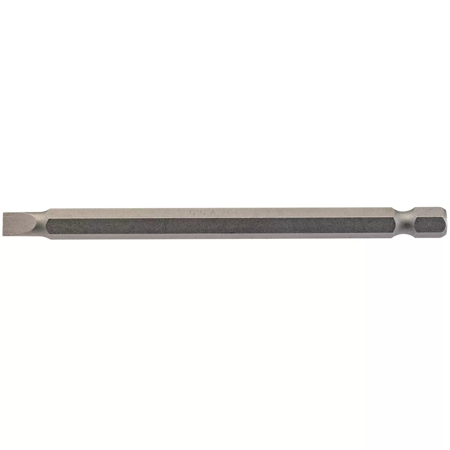 Draper Tools - 64345 - Plain Slot Insert Bit, 5.5mm, 1/4" Hex, 100mm Long (Pack of 1)