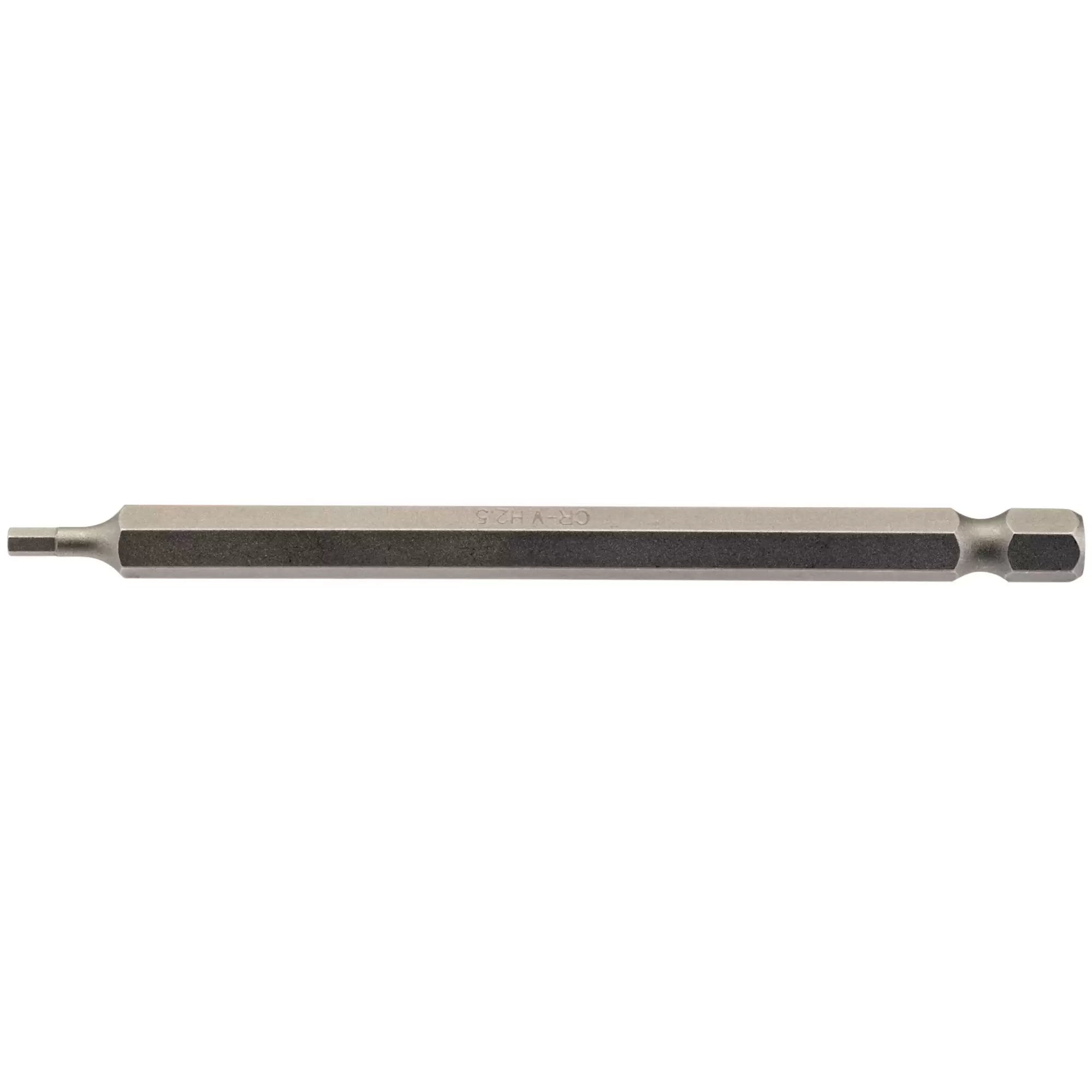 Draper Tools - 64371 - Hexagonal Insert Bit, 2.5mm, 1/4" Hex, 100mm Long (Pack of 1)