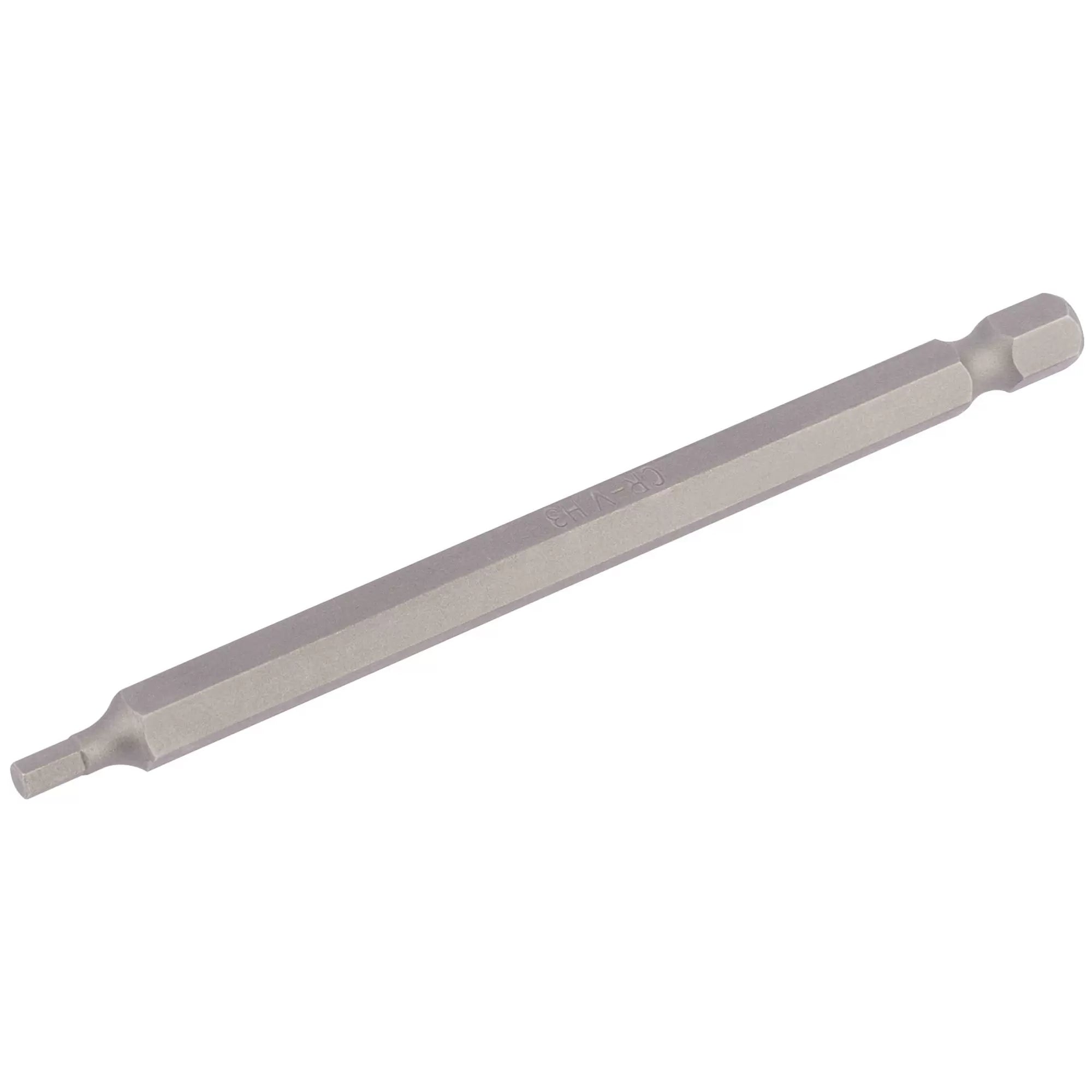 Draper Tools - 64372 - Hexagonal Insert Bit, 3mm, 1/4" Hex, 100mm Long (Pack of 1)