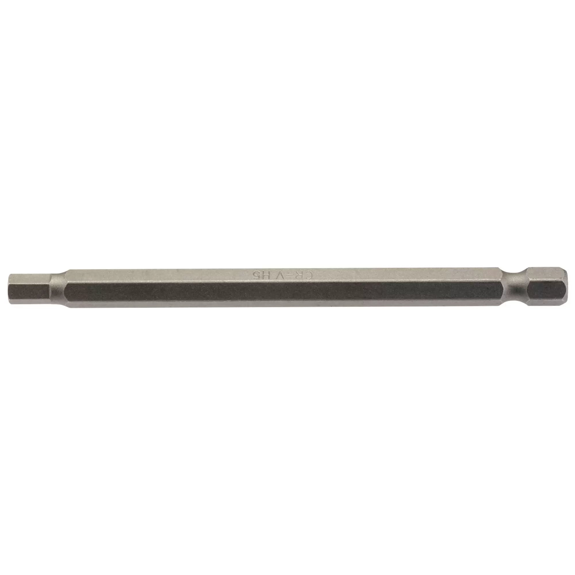 Draper Tools - 64374 - Hexagonal Insert Bit, 5mm, 1/4" Hex, 100mm Long (Pack of 1)