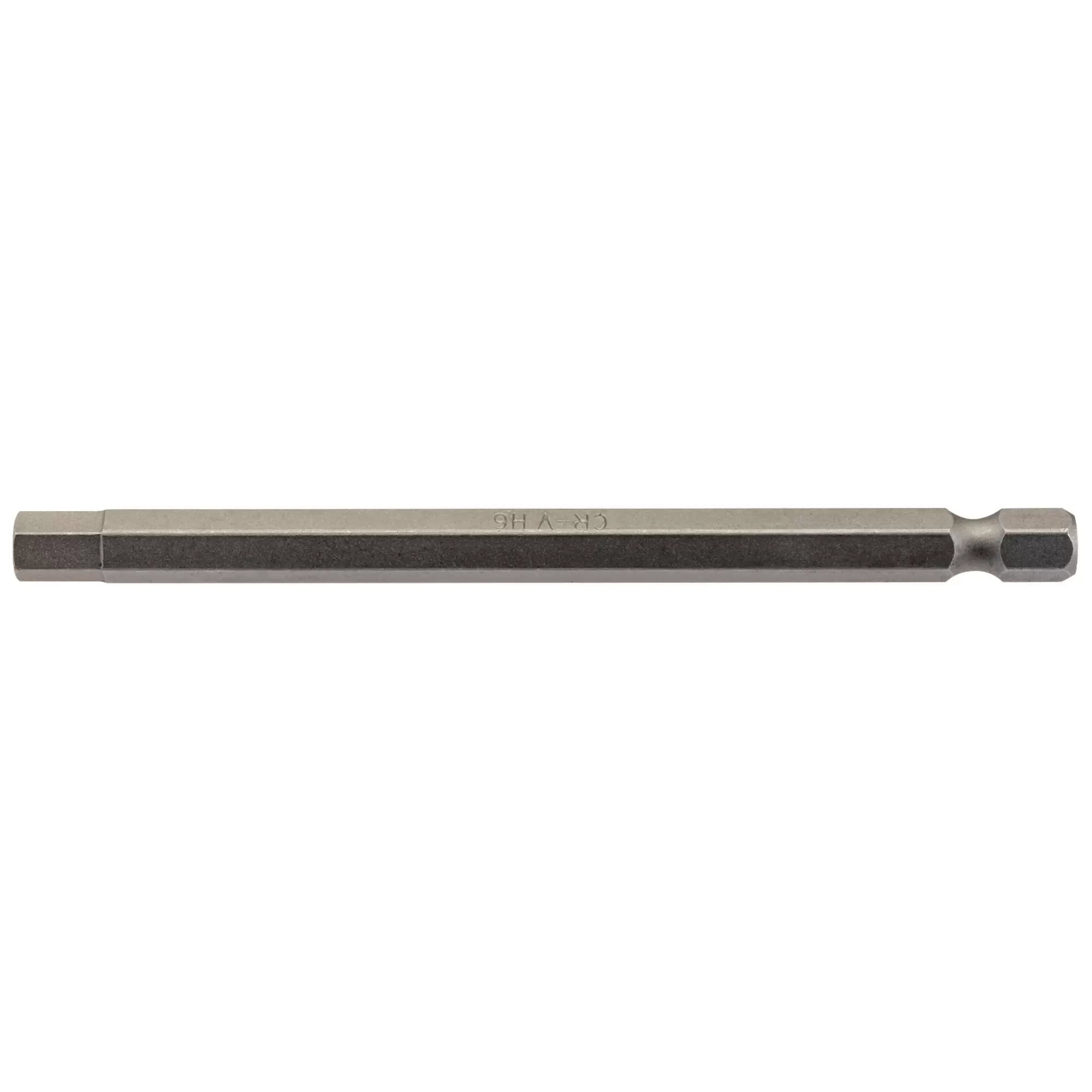 Draper Tools - 64375 - Hexagonal Insert Bit, 6mm, 1/4" Hex, 100mm Long (Pack of 1)