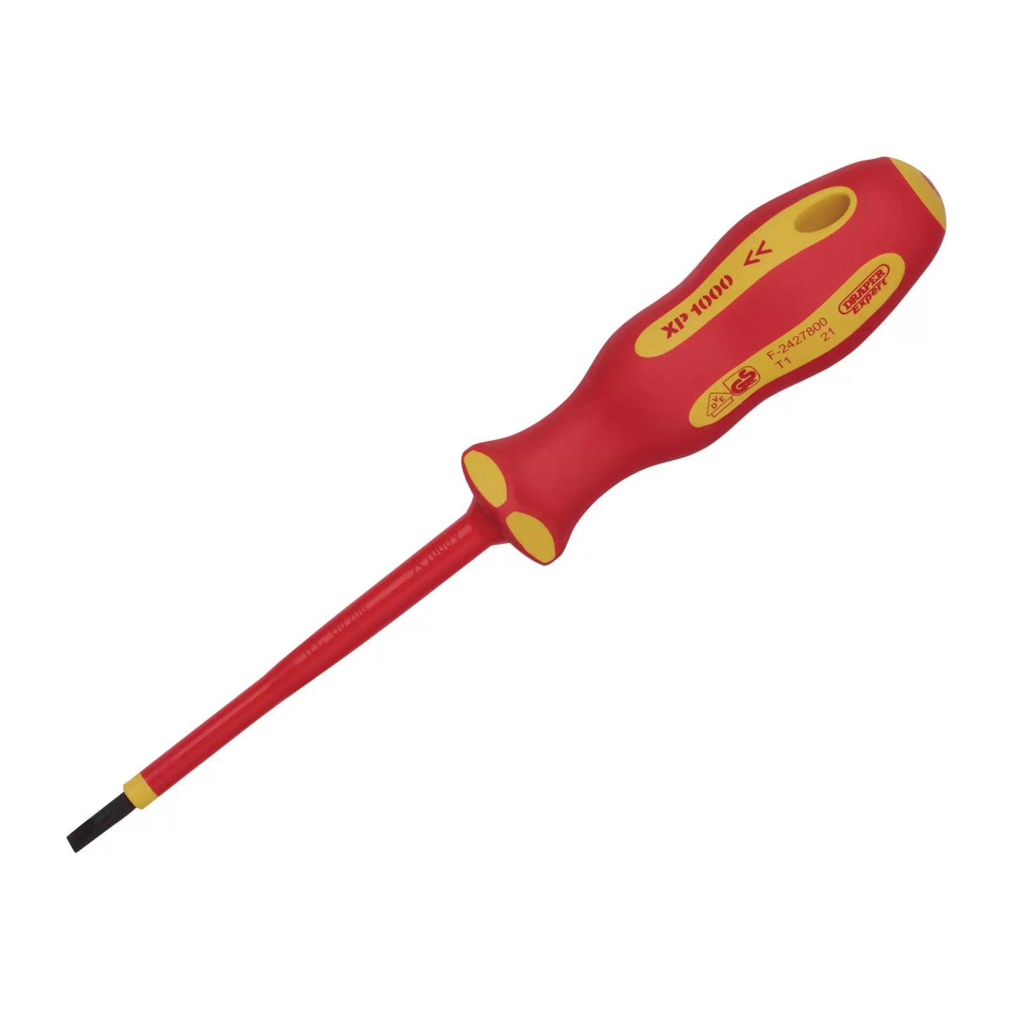 Draper Tools - 64414 - XP1000® VDE Plain Slot Screwdriver, 4 x 100mm