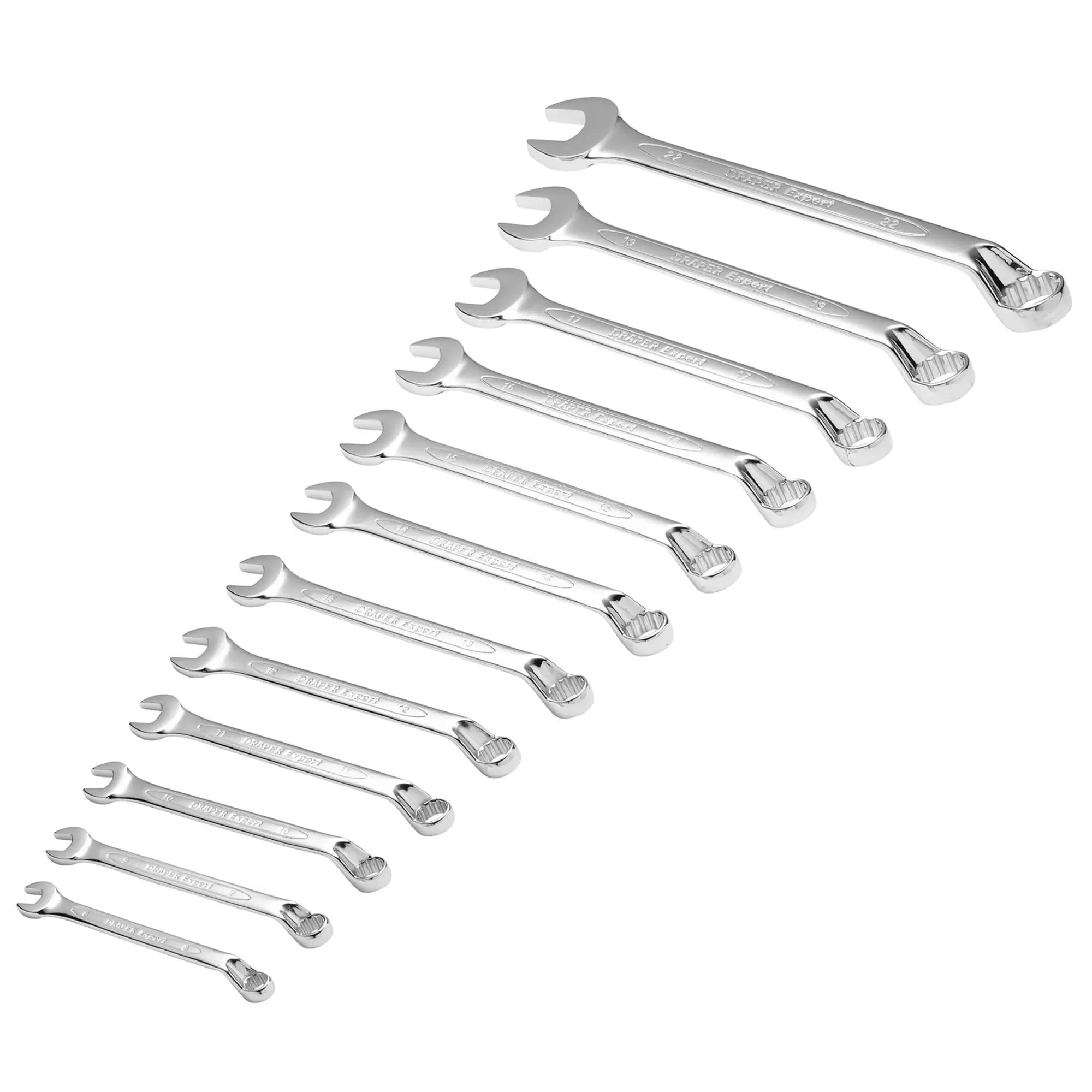 Draper Tools - 64605 - Draper Expert HI-TORQ® Metric Combination Spanner Set, 8 - 22mm (12 Piece