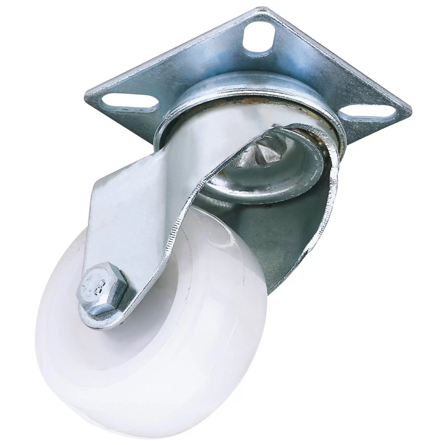 Draper Tools - 65492 - Swivel Plate Fixing Nylon Wheel, 50mm Diameter, S.W.L. 50kg