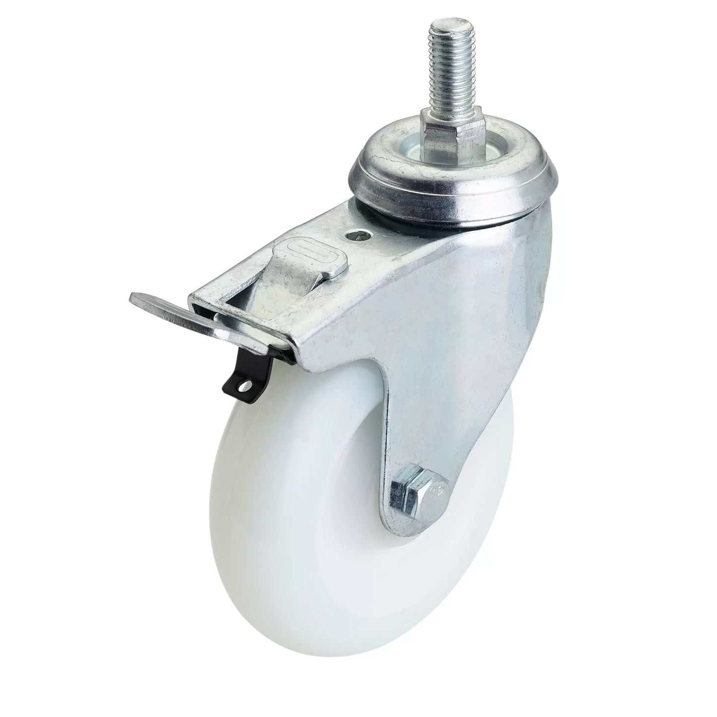 Draper Tools - 65506 - Swivel Bolt Fixing Nylon Wheel with Brake, 100mm Diameter, S.W.L. 125kg