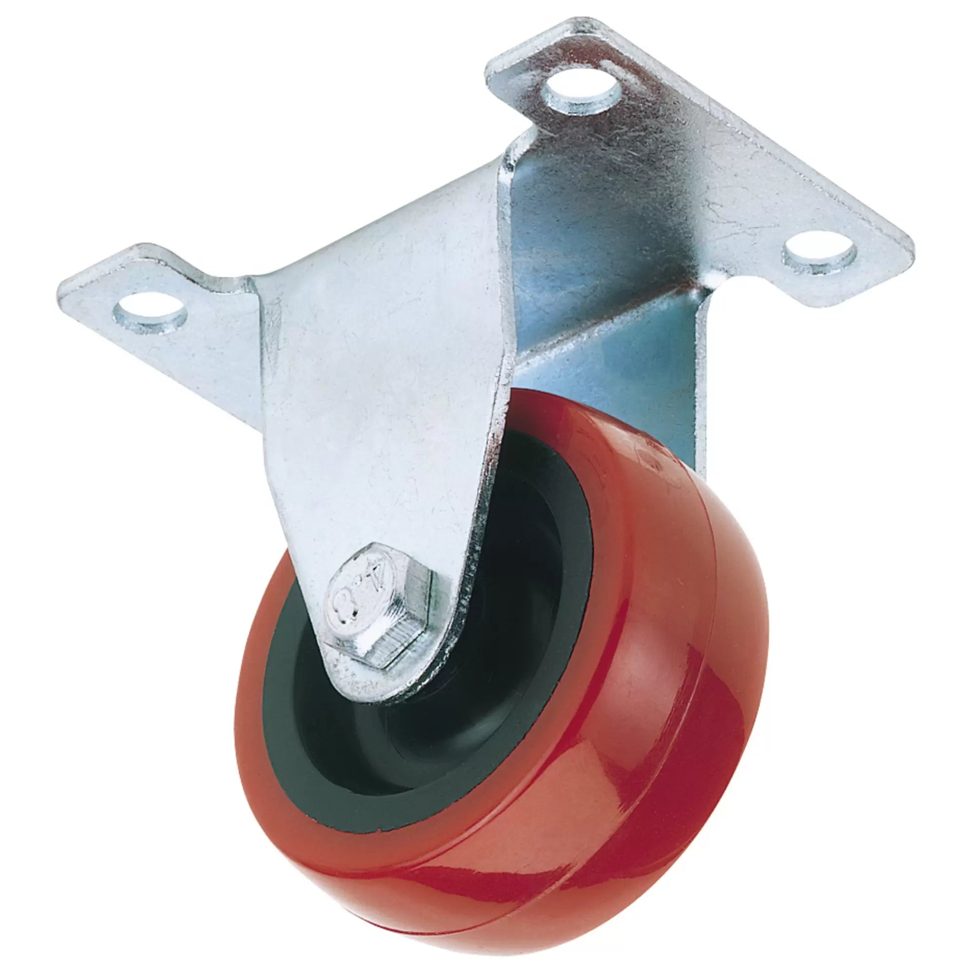 Draper Tools - 65512 - Fixed Plate Fixing Polyurethane Wheel, 50mm Diameter, S.W.L. 75kg