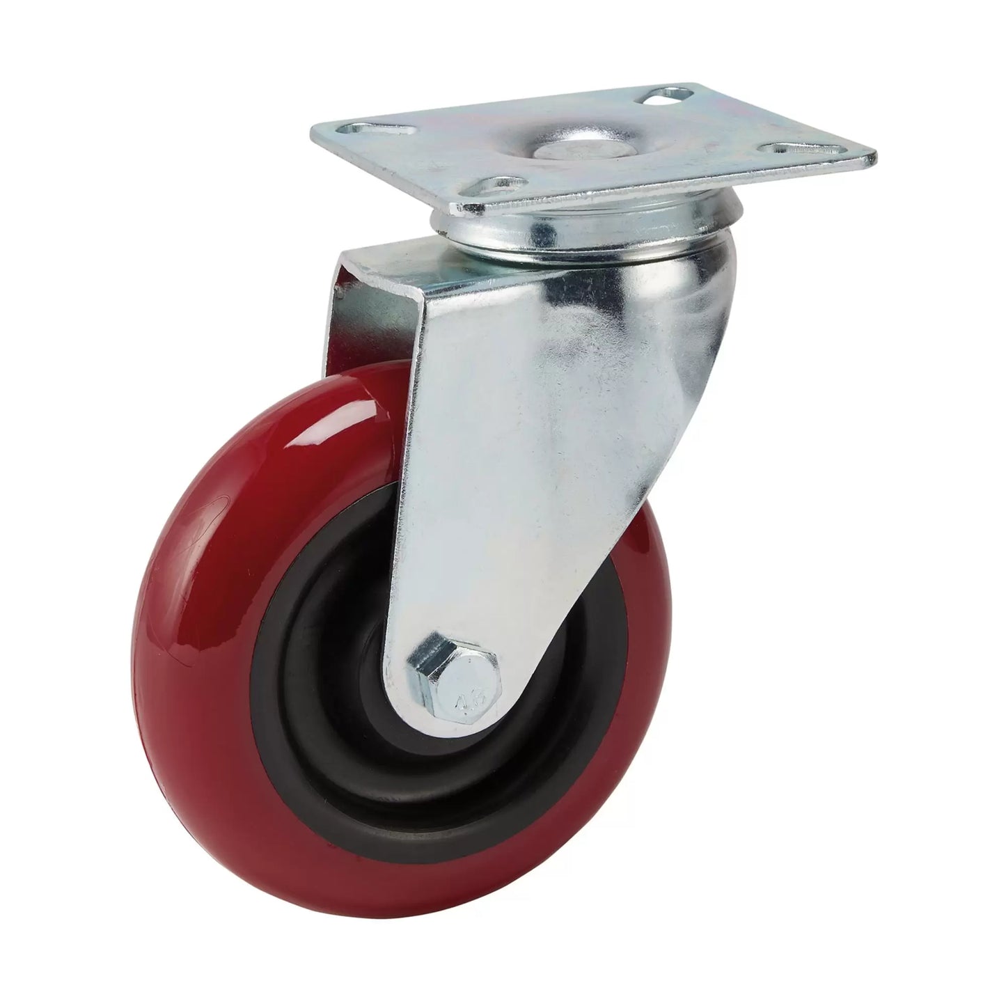 Draper Tools - 65518 - Polyurethane Wheeled Swivel Plate Castor, 100mm Diameter, S.W.L. 125kg