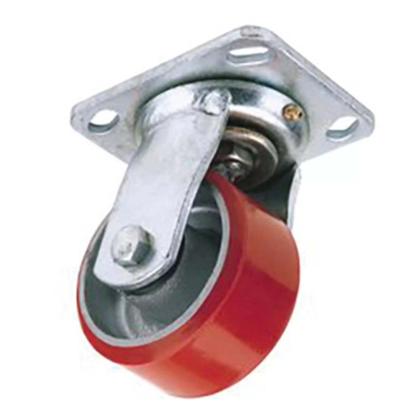 Draper Tools - 65523 - Swivel Plate Fixing Heavy Duty Polyurethane Wheel, 100mm Diameter, S.W.L. 250kg